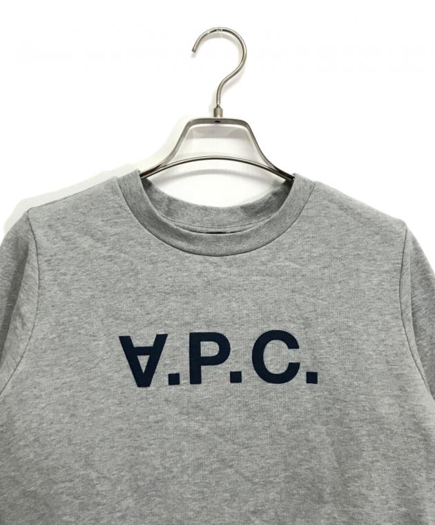 A.P.C. 反転 ロゴ スウェット グレー S 日本製 中古・古着通販】A.P.C. (アーペーセー) 反転ロゴスウェット グレー