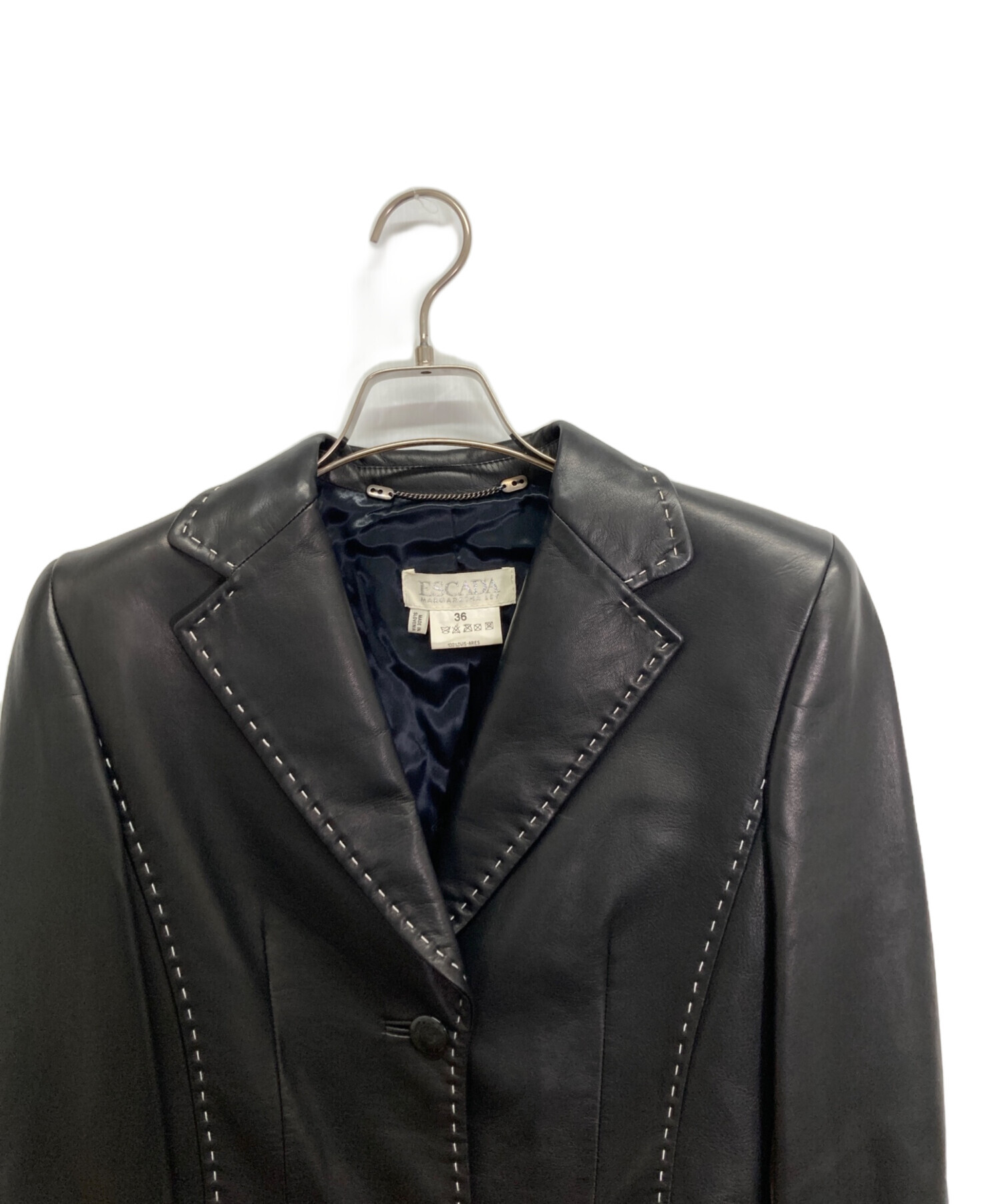 中古・古着通販】ESCADA (エスカーダ) レザージャケット ブラック
