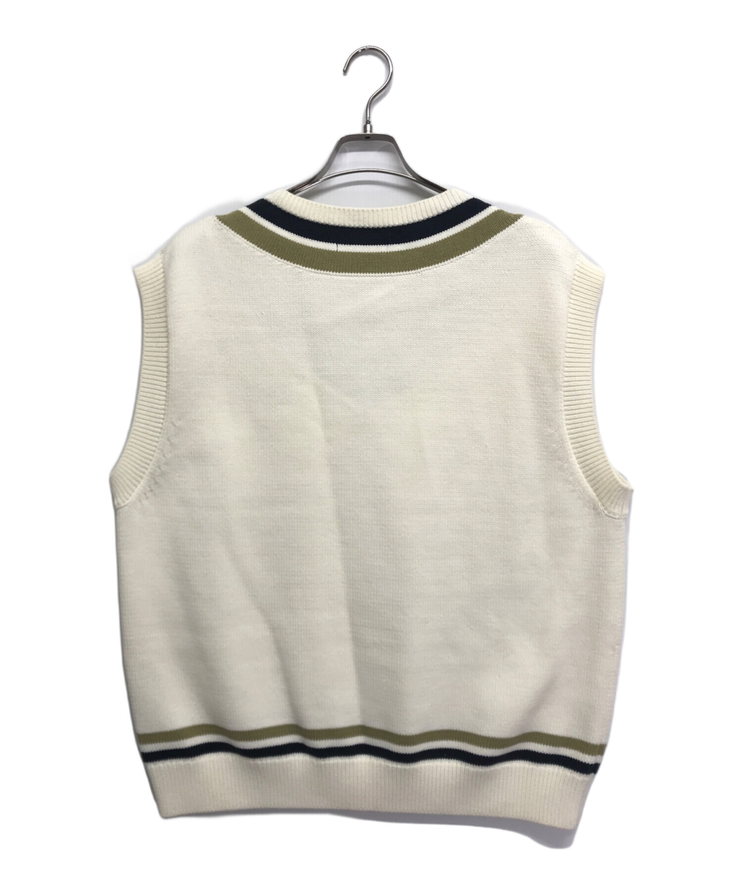 中古・古着通販】FRED PERRY (フレッドペリー) ニットベスト ホワイト 