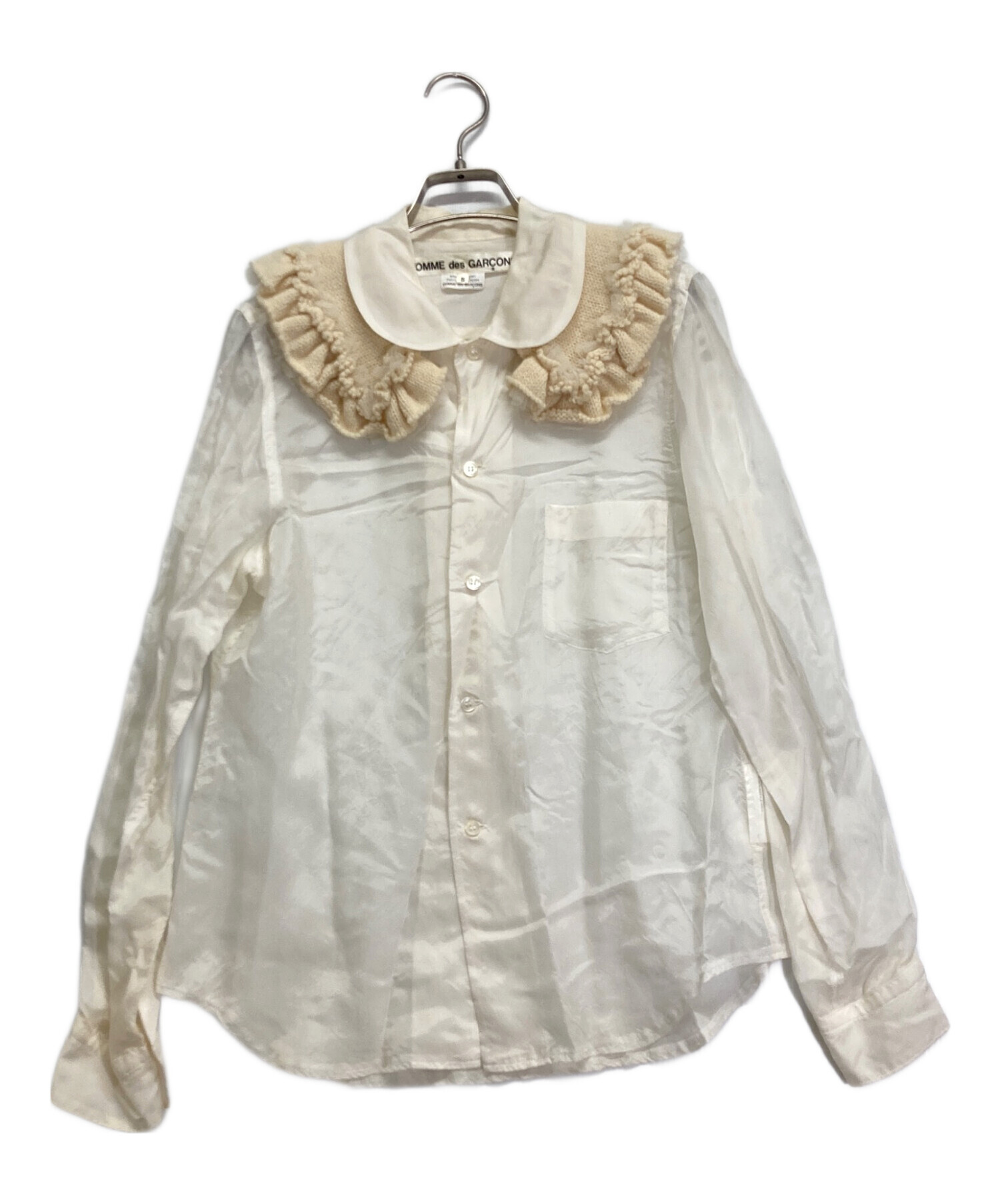 COMME des GARCONS ニットドッキングブラウス 白×アイボリー S 中古