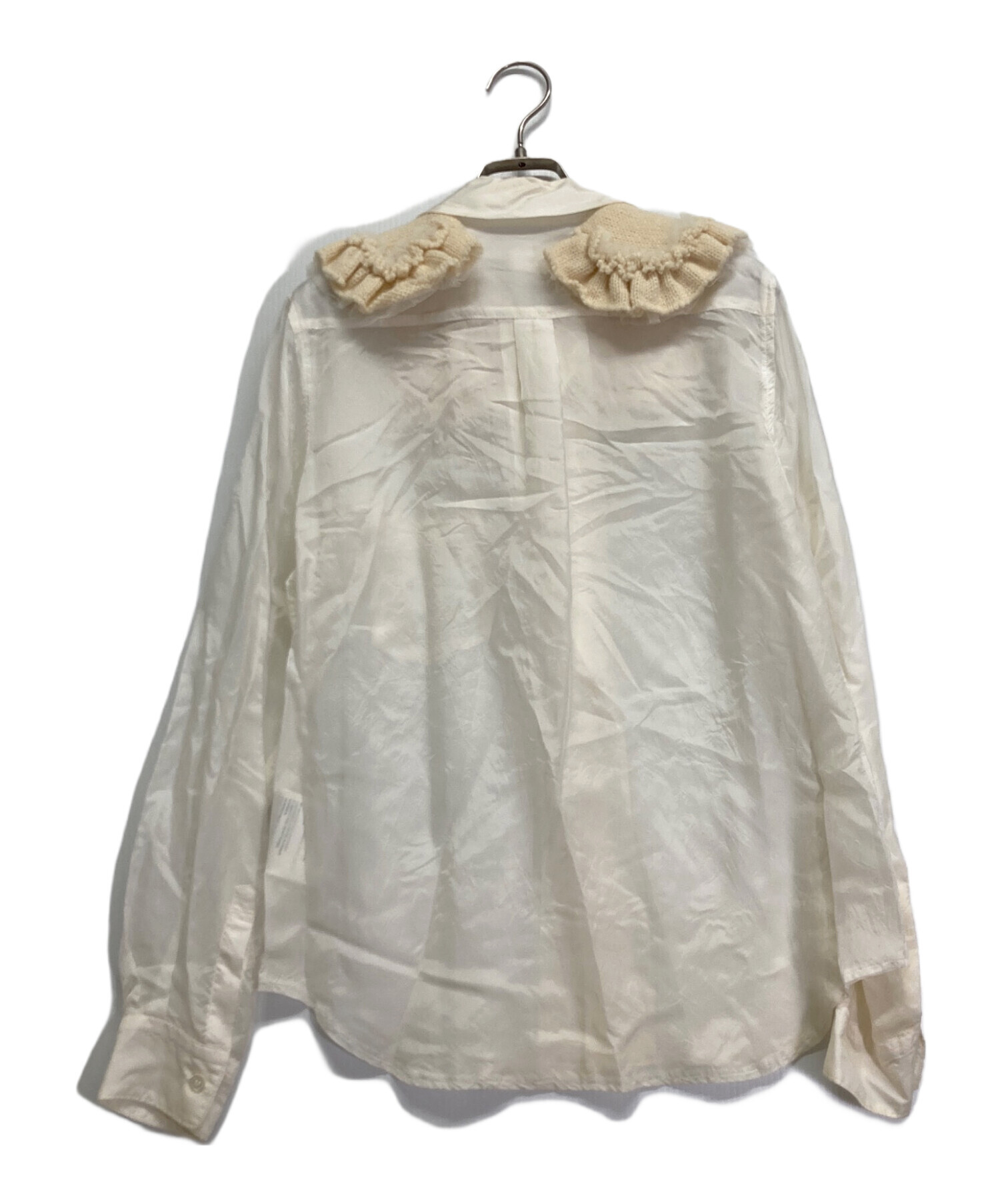 COMME des GARCONS ニットドッキングブラウス 白×アイボリー S 中古・古着通販】COMME des GARCONS (コムデギャルソン) ニット
