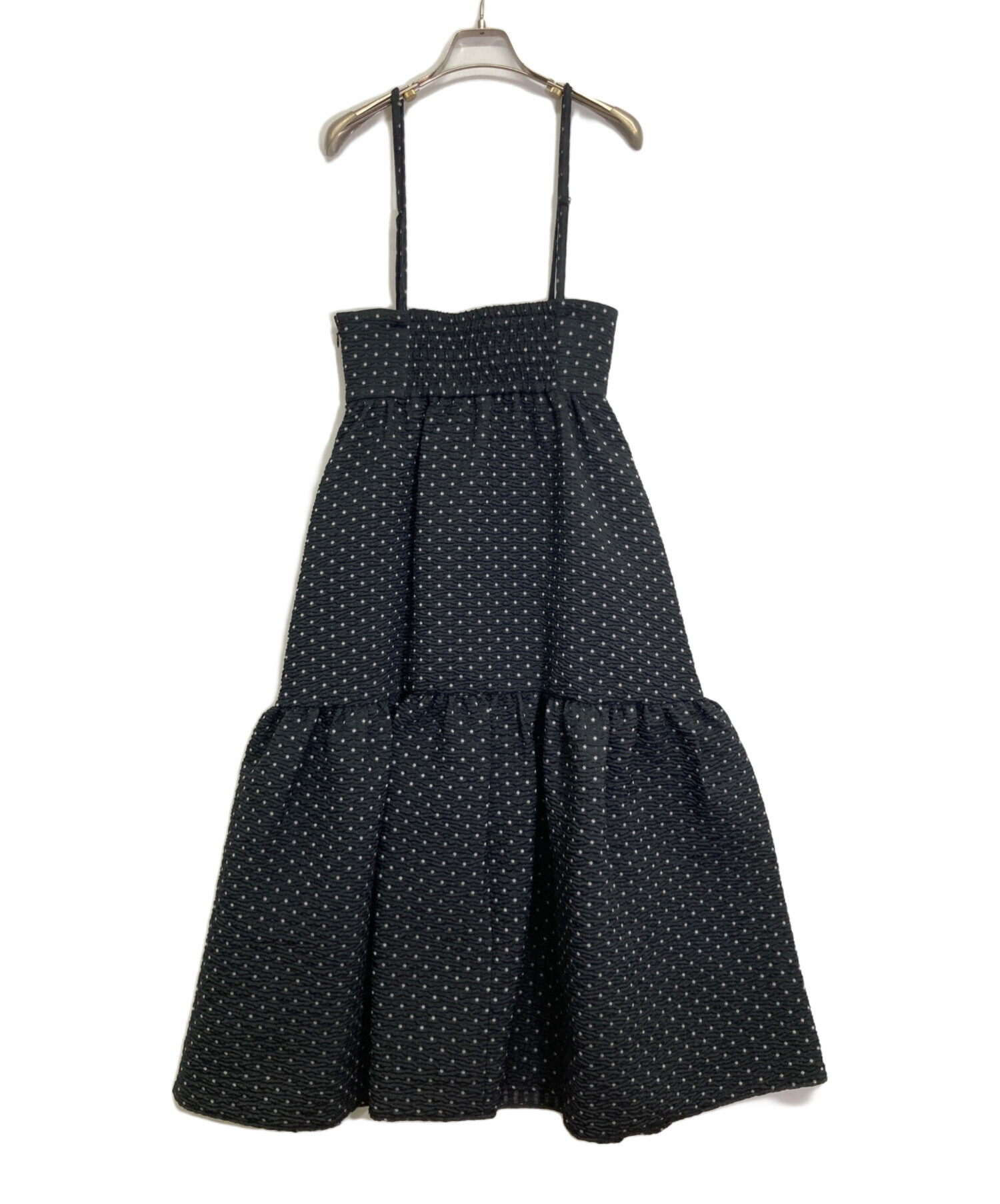BLUELEA ブルレア ドットジャガードサスペンダースカートM bluelea