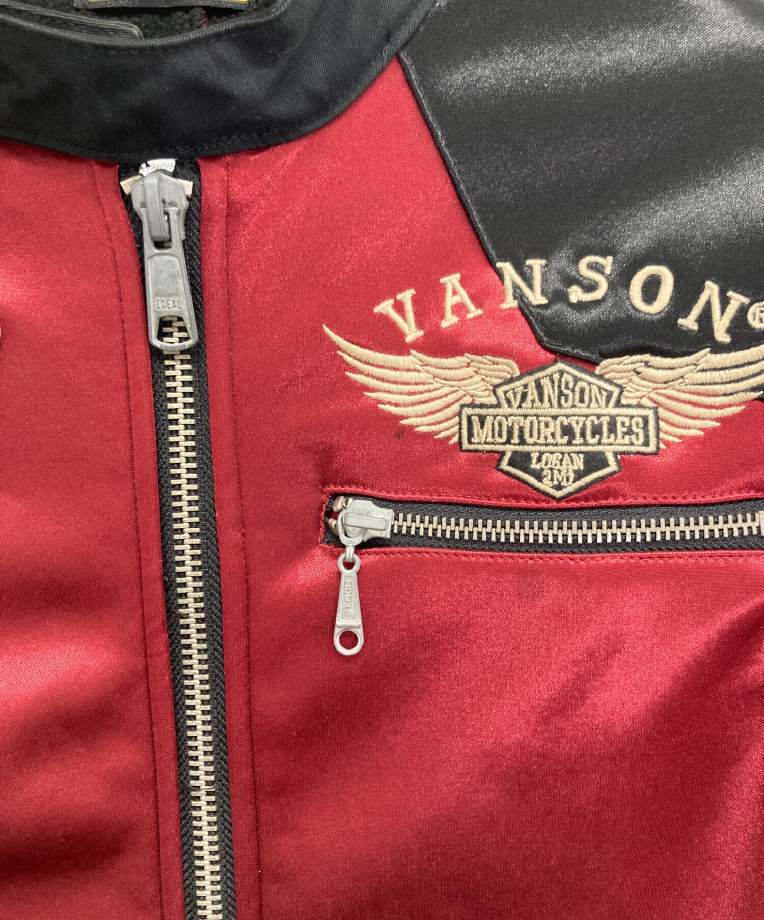 レア商品‼️VANSON バンソン シングル ライダース レザー レッド36サイズ 中古・古着通販】VANSON (バンソン) ライダースジャケット レッド