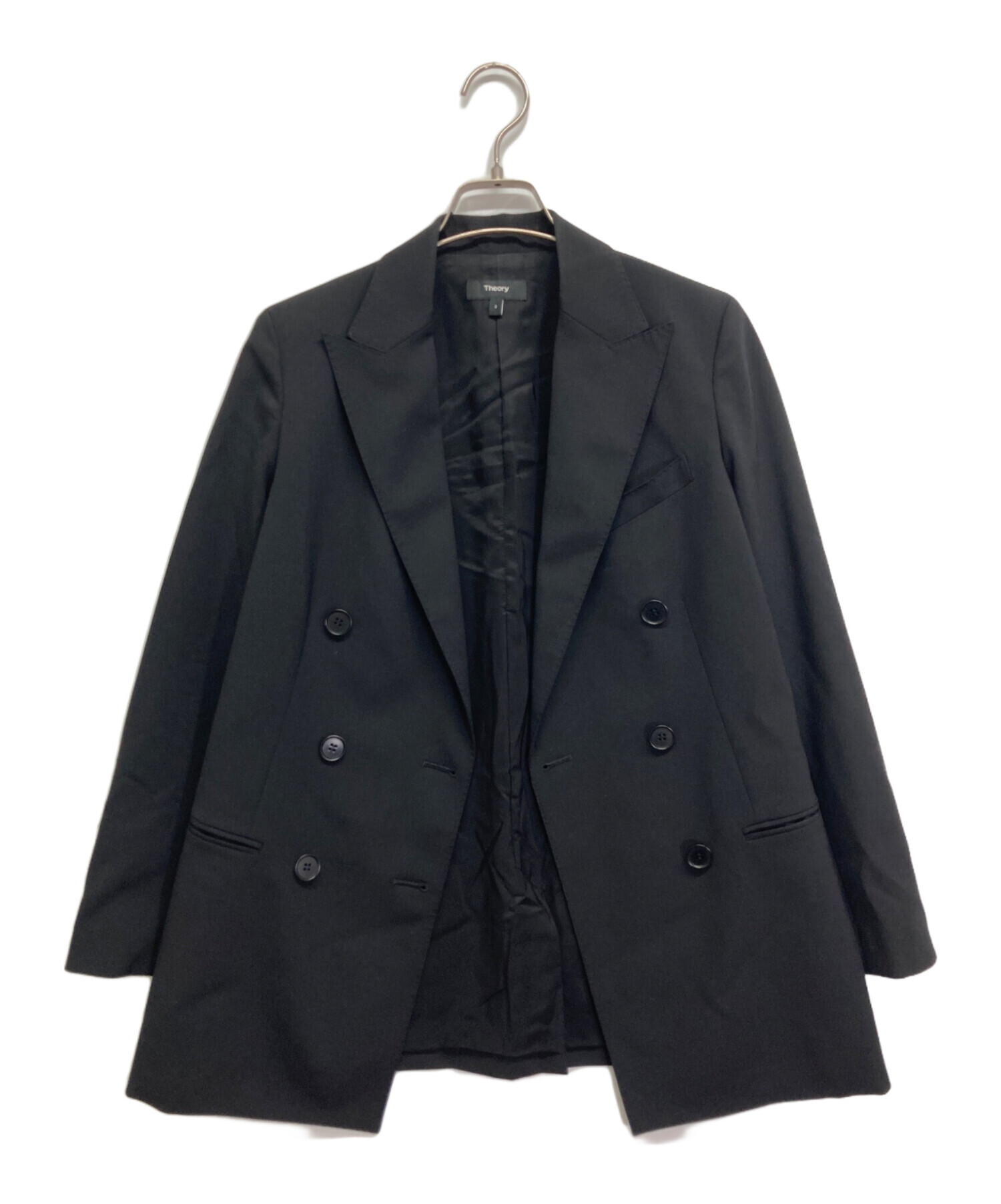 中古・古着通販】theory (セオリー) ダブルジャケット ブラック サイズ