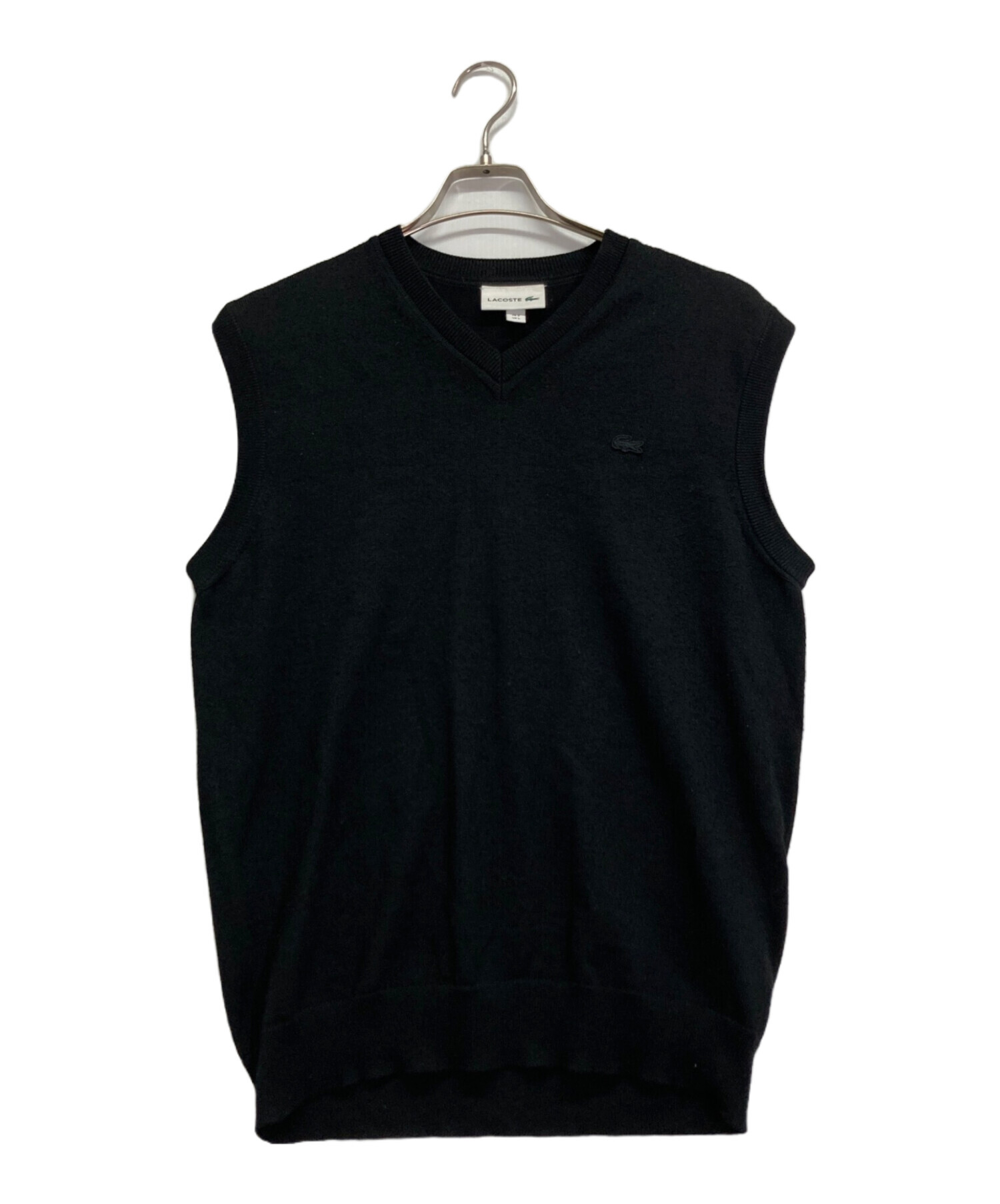 中古・古着通販】LACOSTE (ラコステ) ニットベスト ブラック サイズ:L