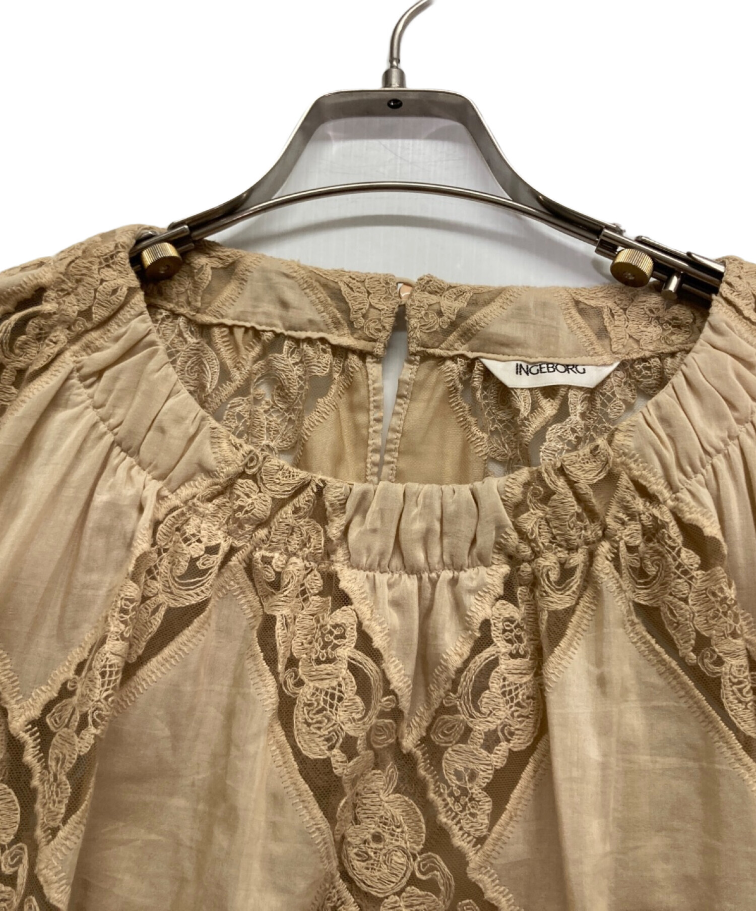 中古・古着通販】INGEBORG (インゲボルグ) 長袖ブラウス ブラウン 