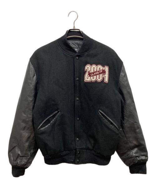 BUTWIN / スタジャン/--/レザー/BLK/ラスタカラー/袖切替しレザー