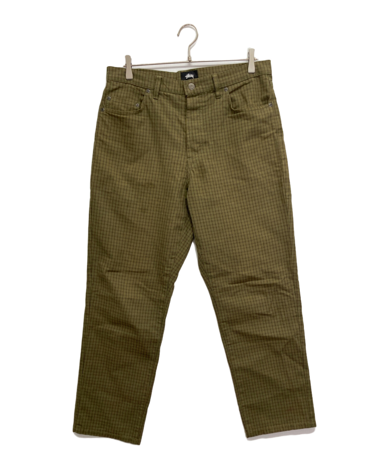 中古・古着通販】stussy (ステューシー) Check Big Ol Jeans グリーン 