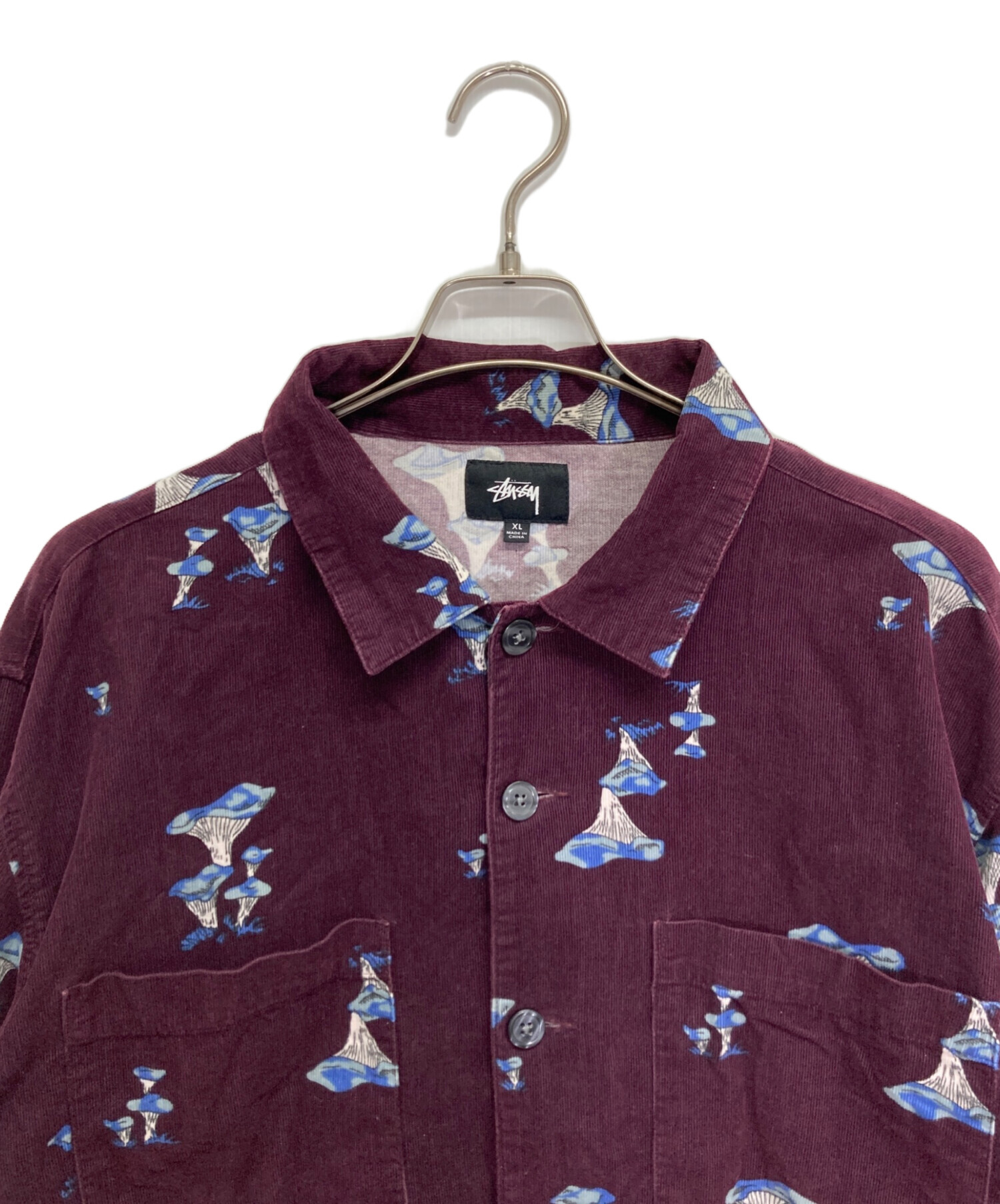 中古・古着通販】stussy (ステューシー) キノコ柄コーデュロイシャツ