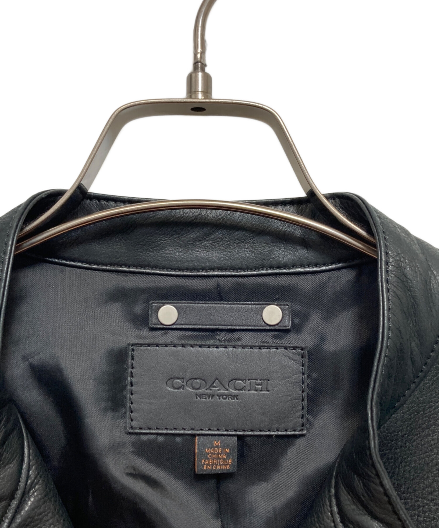 COACH レザージャケット Mサイズ 中古・古着通販】COACH (コーチ) レザージャケット ブラック サイズ:M