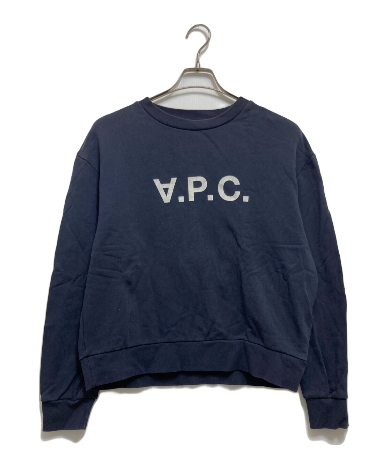 A.P.C. ネイビー ロゴ スウェット Sサイズ 中古・古着通販】A.P.C. (アーペーセー) ロゴスウェット ネイビー