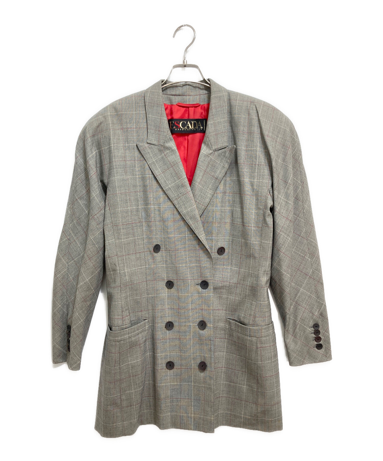 中古・古着通販】ESCADA (エスカーダ) ダブルジャケット グレー サイズ 