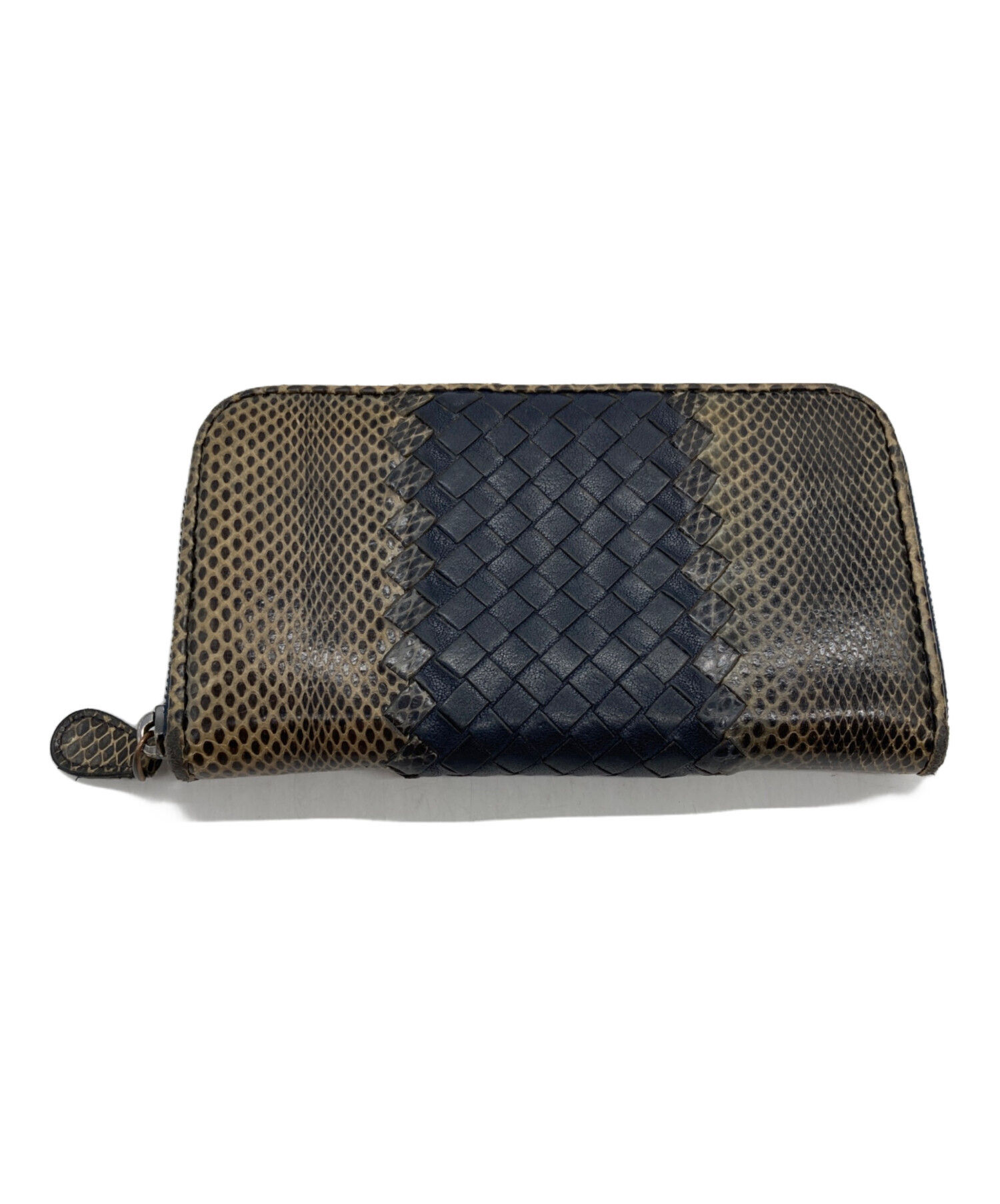 中古・古着通販】BOTTEGA VENETA (ボッテガベネタ) 長財布 ネイビー 