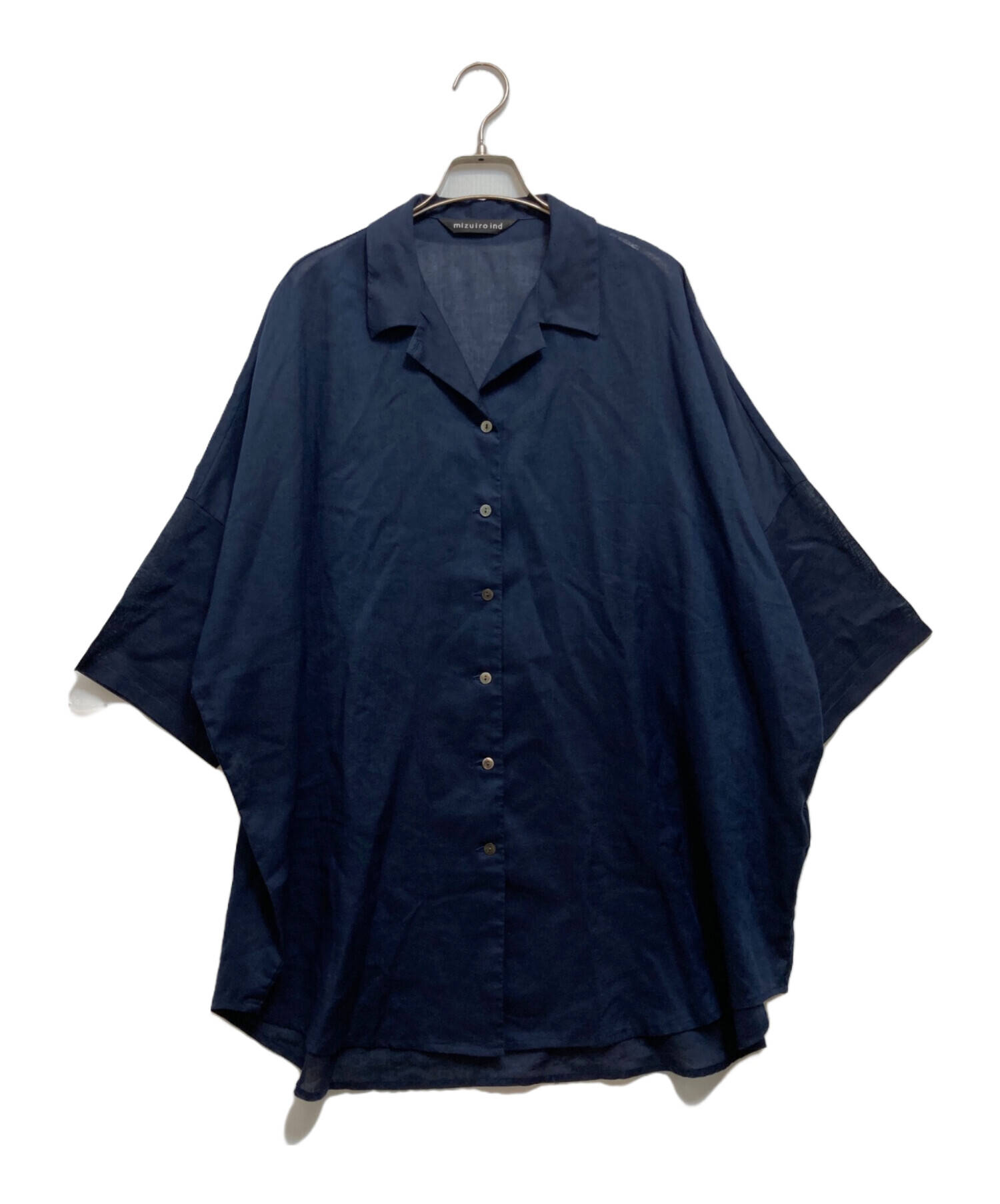 中古・古着通販】mizuiro-ind (ミズイロインド) リネン混半袖シャツ 