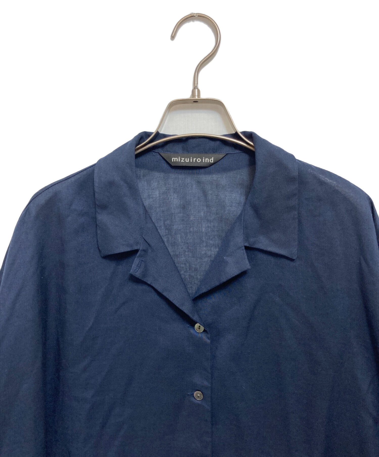 中古・古着通販】mizuiro-ind (ミズイロインド) リネン混半袖シャツ 