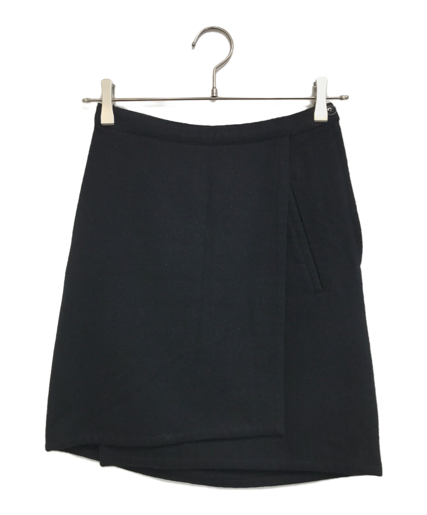 COMME des GARÇONS レース付きミニスカート S 黒 中古・古着通販】COMME des GARCONS (コムデギャルソン) ウール混ミニ