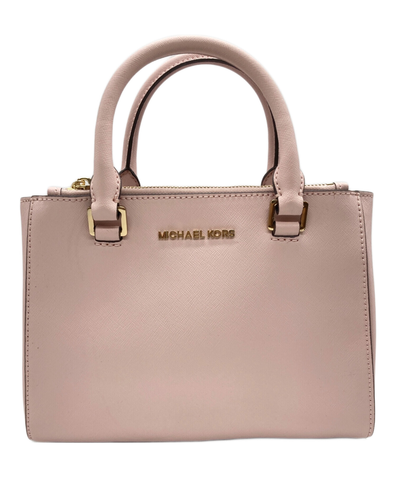 2/28までの出品　マイケルコース　 ハンドバッグ ダークブラウン/ピンク 中古・古着通販】MICHAEL KORS (マイケルコース) ハンドバッグ ピンク