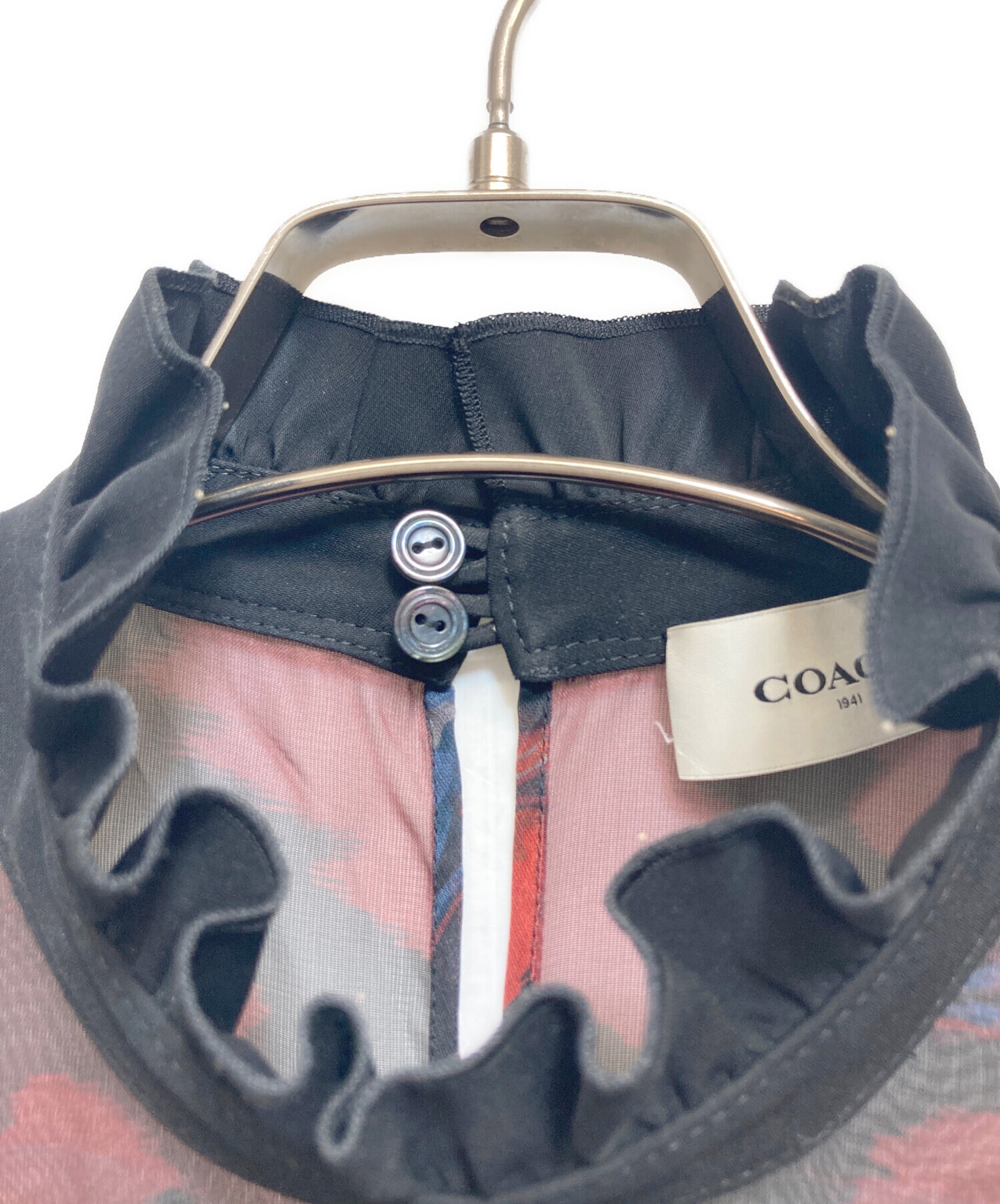 中古・古着通販】COACH (コーチ) ノースリーブ切替ワンピース ブラック 