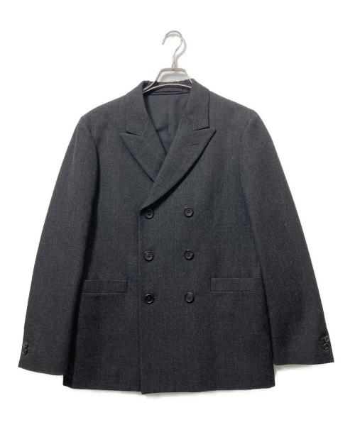 マーガレットハウエル　ダブル　テーラードジャケット　2　ベロア　ブラック マーガレットハウエル ダブル テーラードジャケット 2 ベロア ブラック