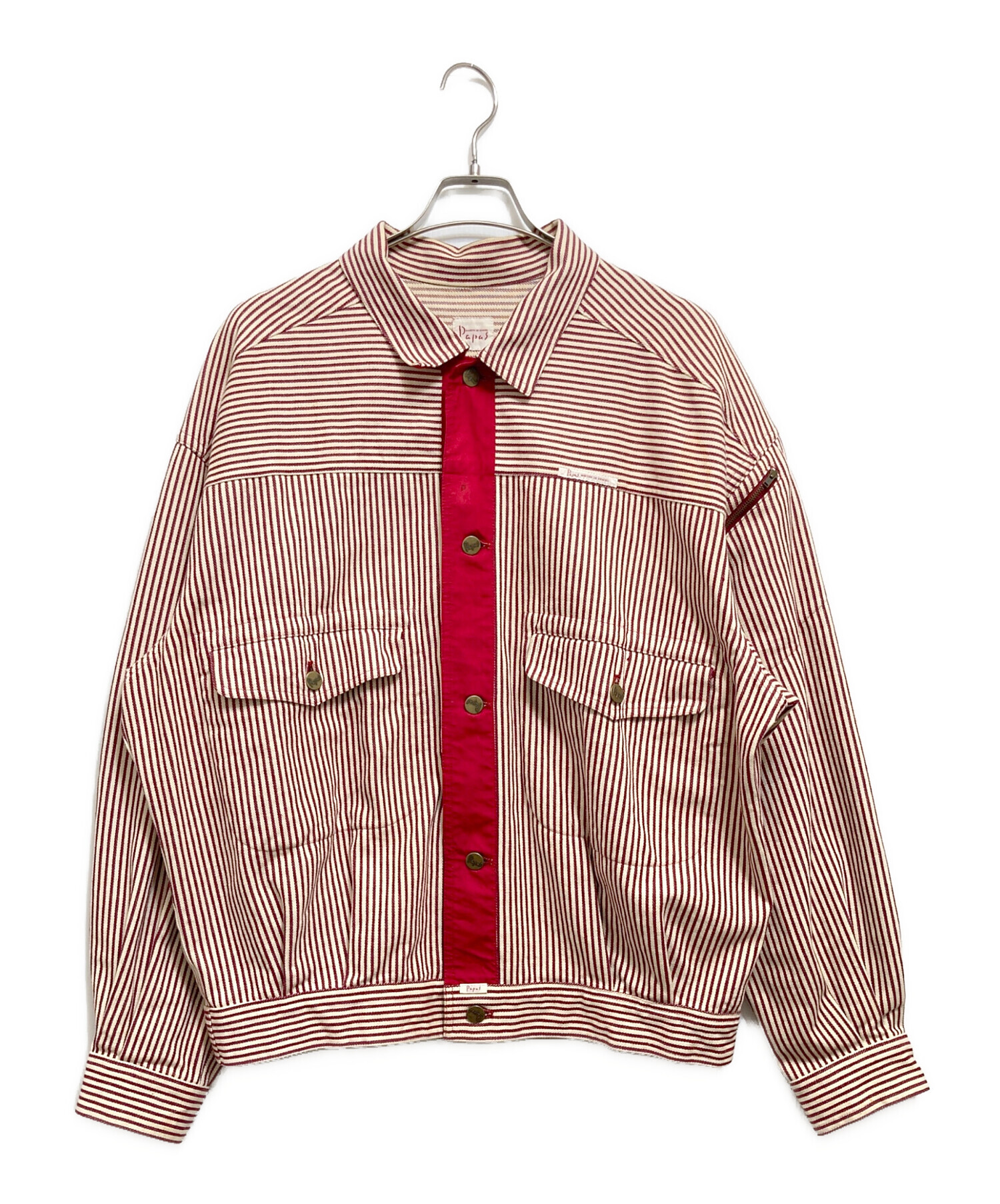 中古・古着通販】PAPAS (パパス) ストライプジャケット レッド