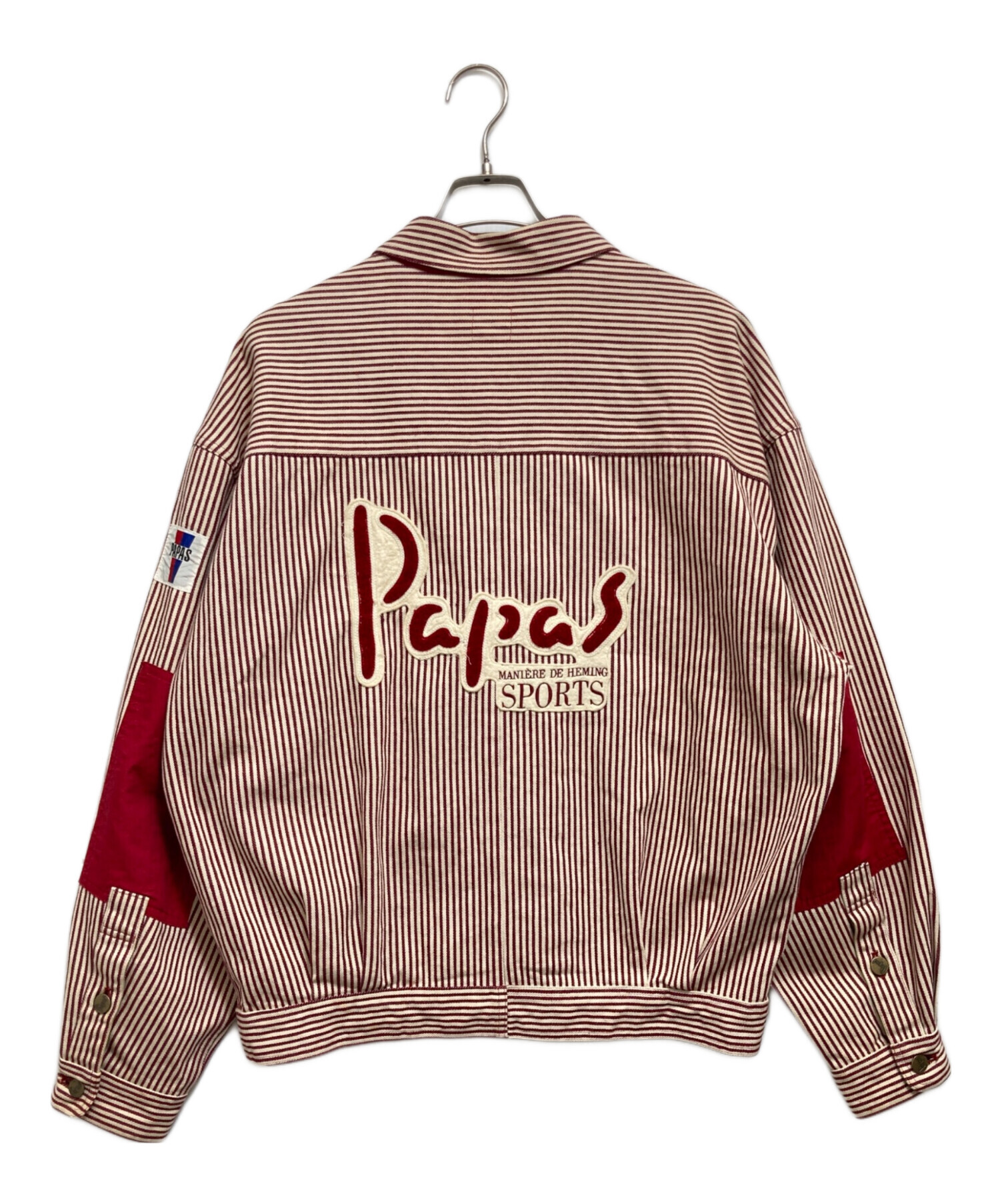 中古・古着通販】PAPAS (パパス) ストライプジャケット レッド サイズ 