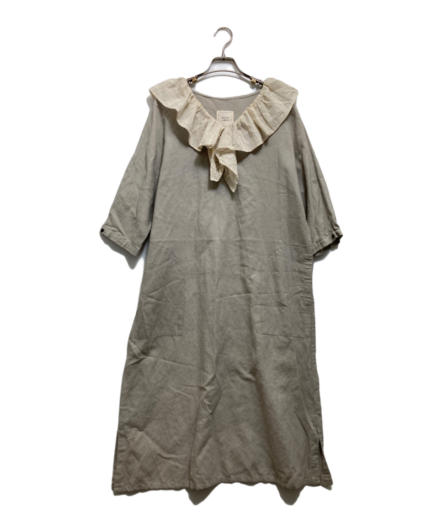中古・古着通販】MAGALI (マガリ) フィリルワンピース ベージュ サイズ