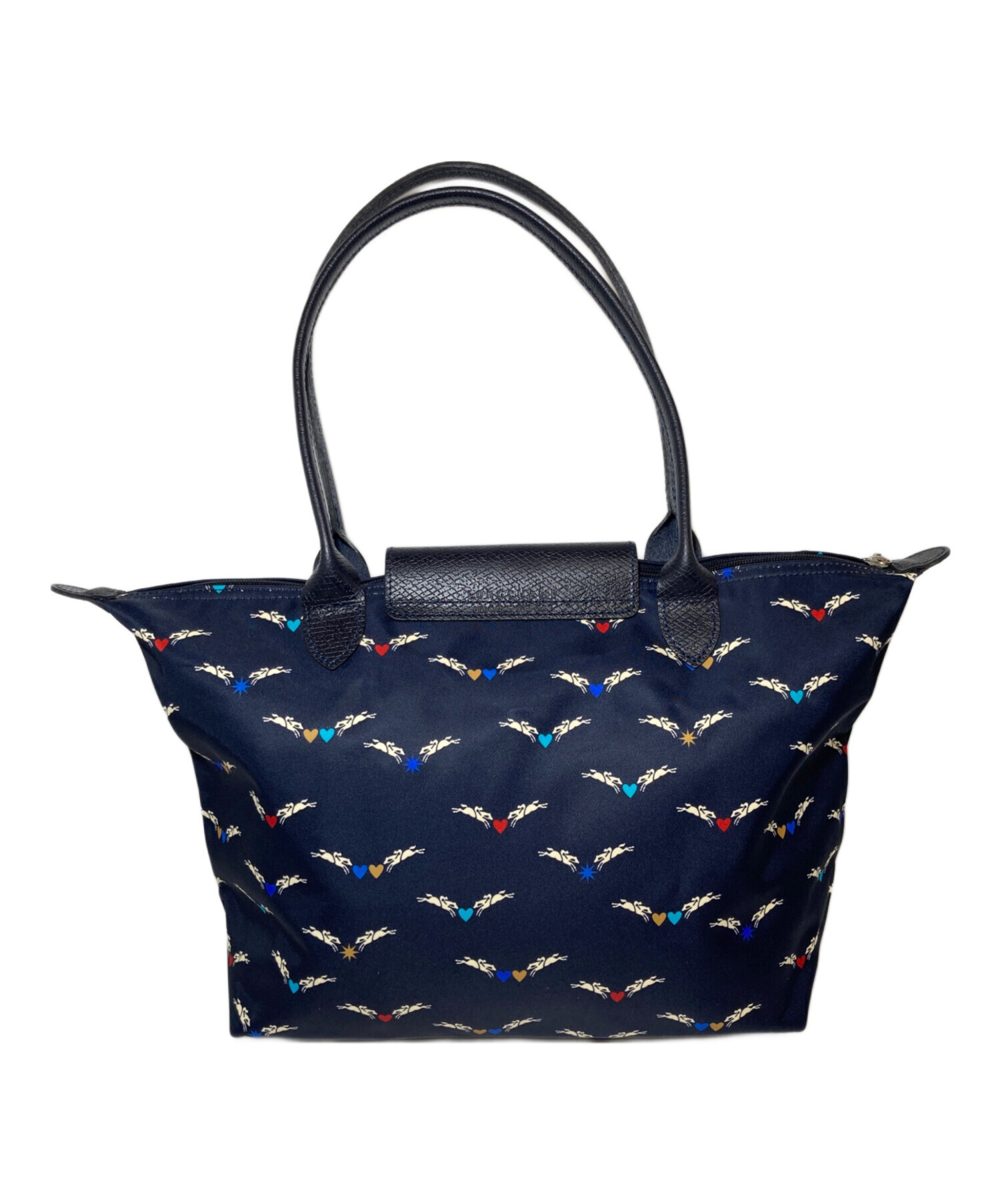 中古・古着通販】LONGCHAMP (ロンシャン) ハンドバッグ ネイビー 