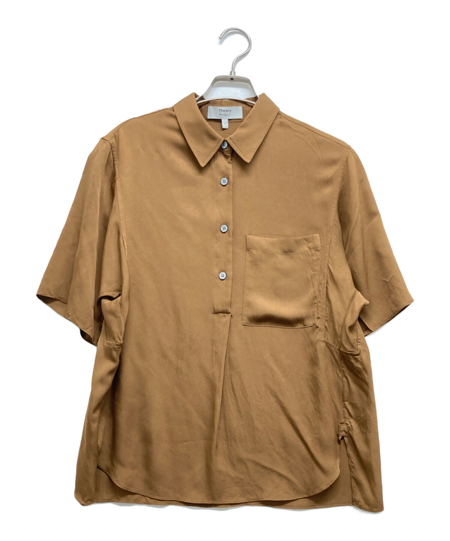 中古・古着通販】theory (セオリー) 艶感シャツ ブラウン サイズ:S 