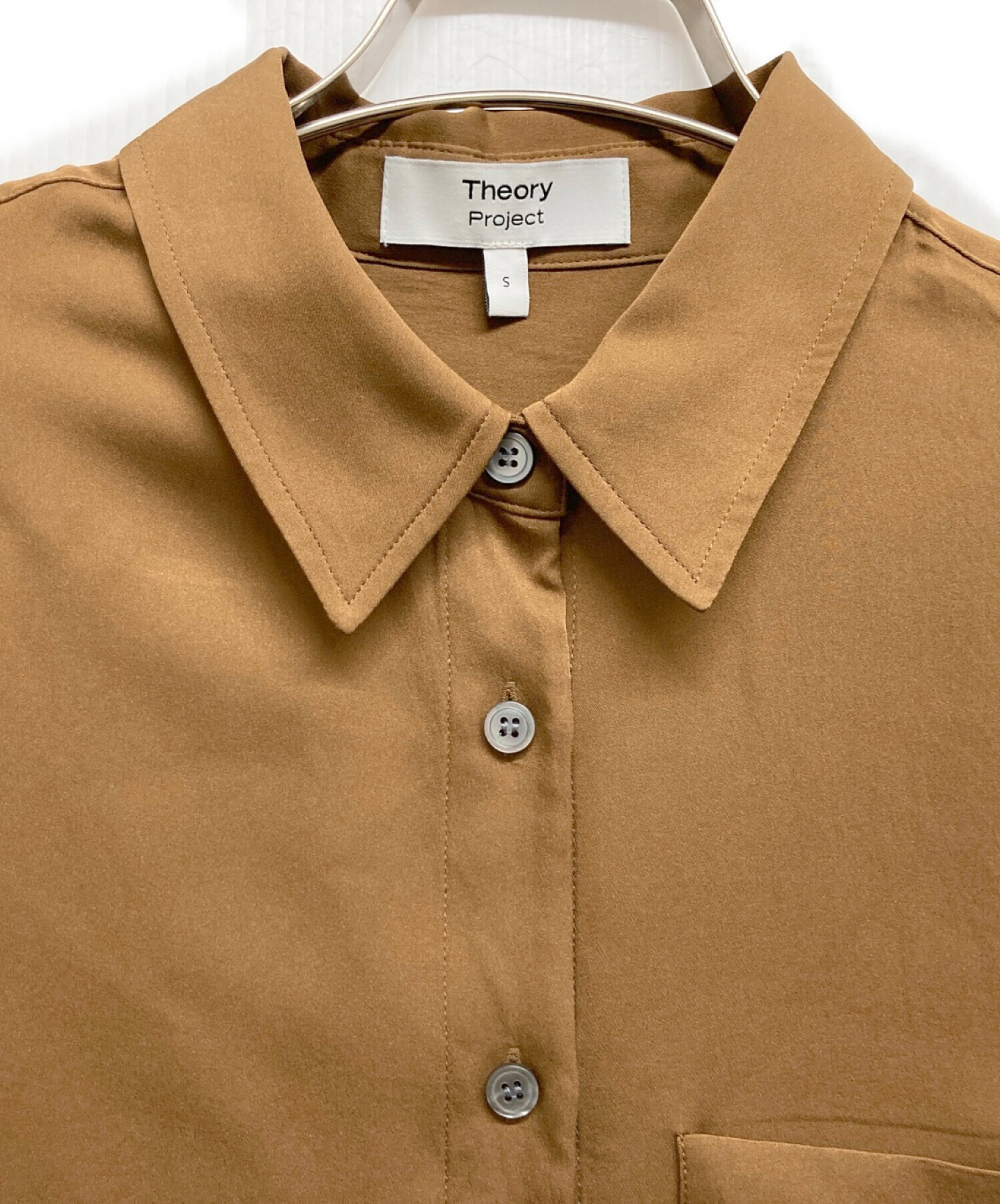 中古・古着通販】theory (セオリー) 艶感シャツ ブラウン サイズ:S 