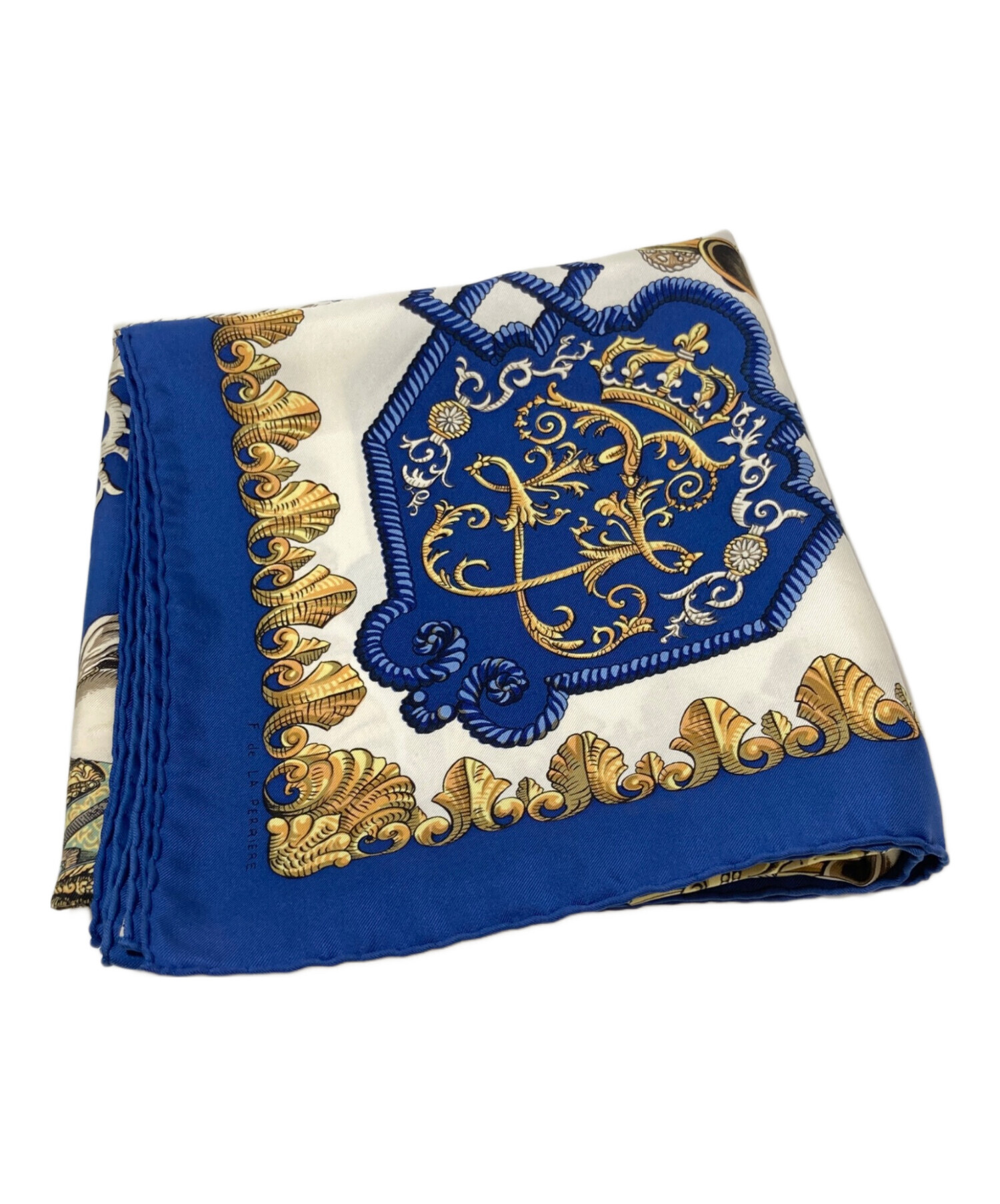 中古・古着通販】HERMES (エルメス) シルクスカーフ ブルー｜ブランド