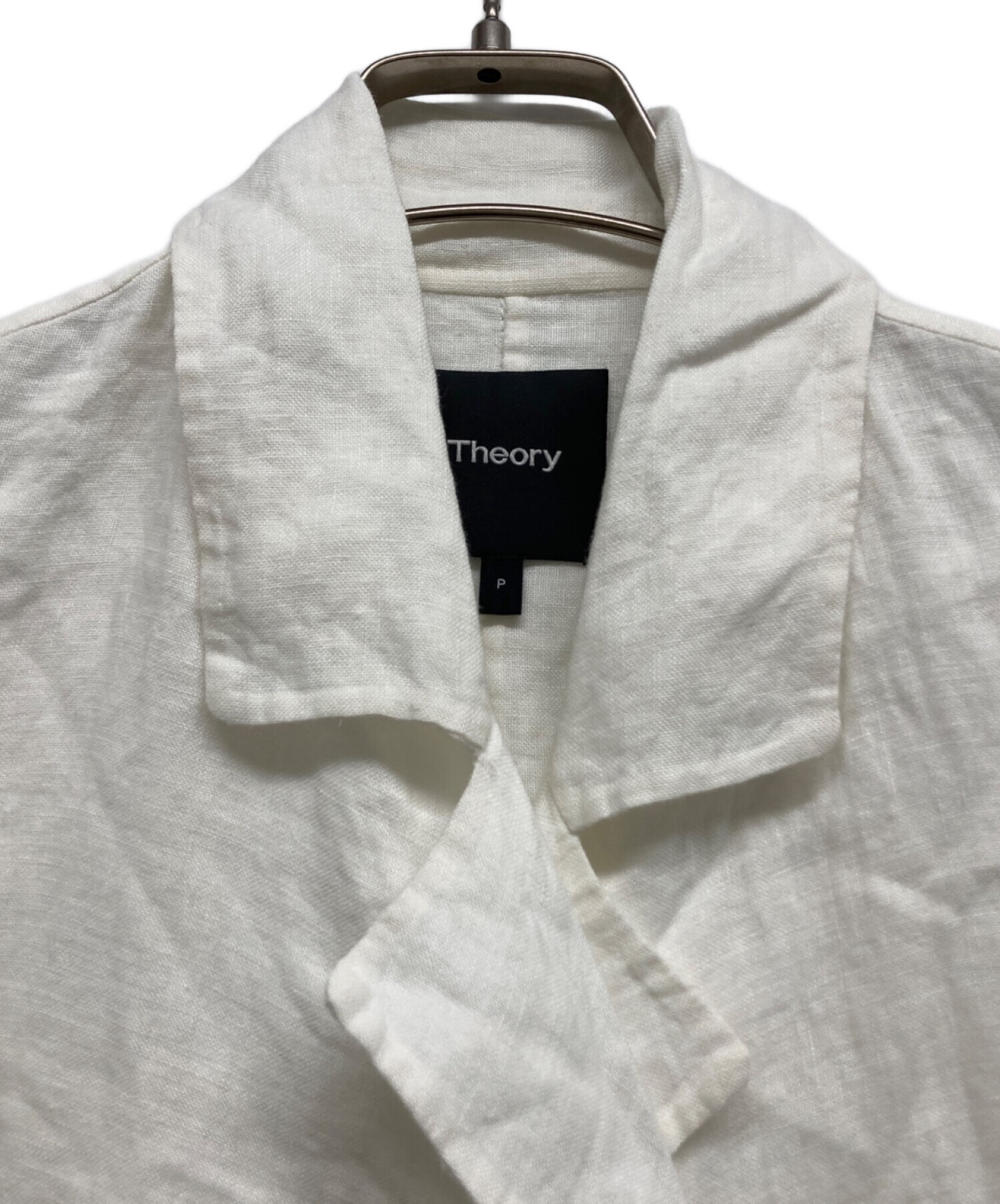 中古・古着通販】theory (セオリー) リネンジャケット ホワイト サイズ 