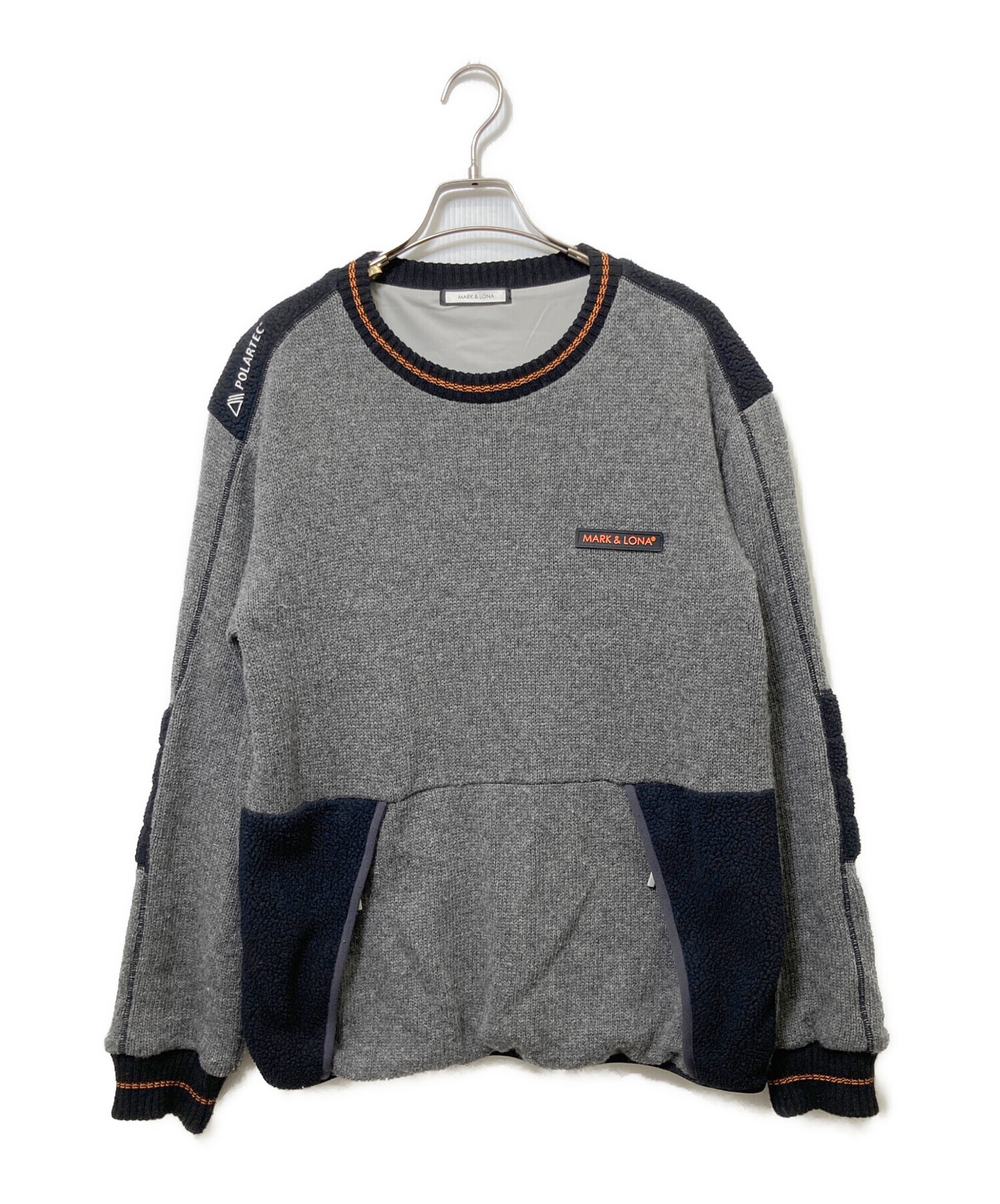 中古・古着通販】MARK&LONA (マークアンドロナ) ボア切替ニット 中古・古着通販】MARK&LONA (マークアンドロナ) ボア切替ニット