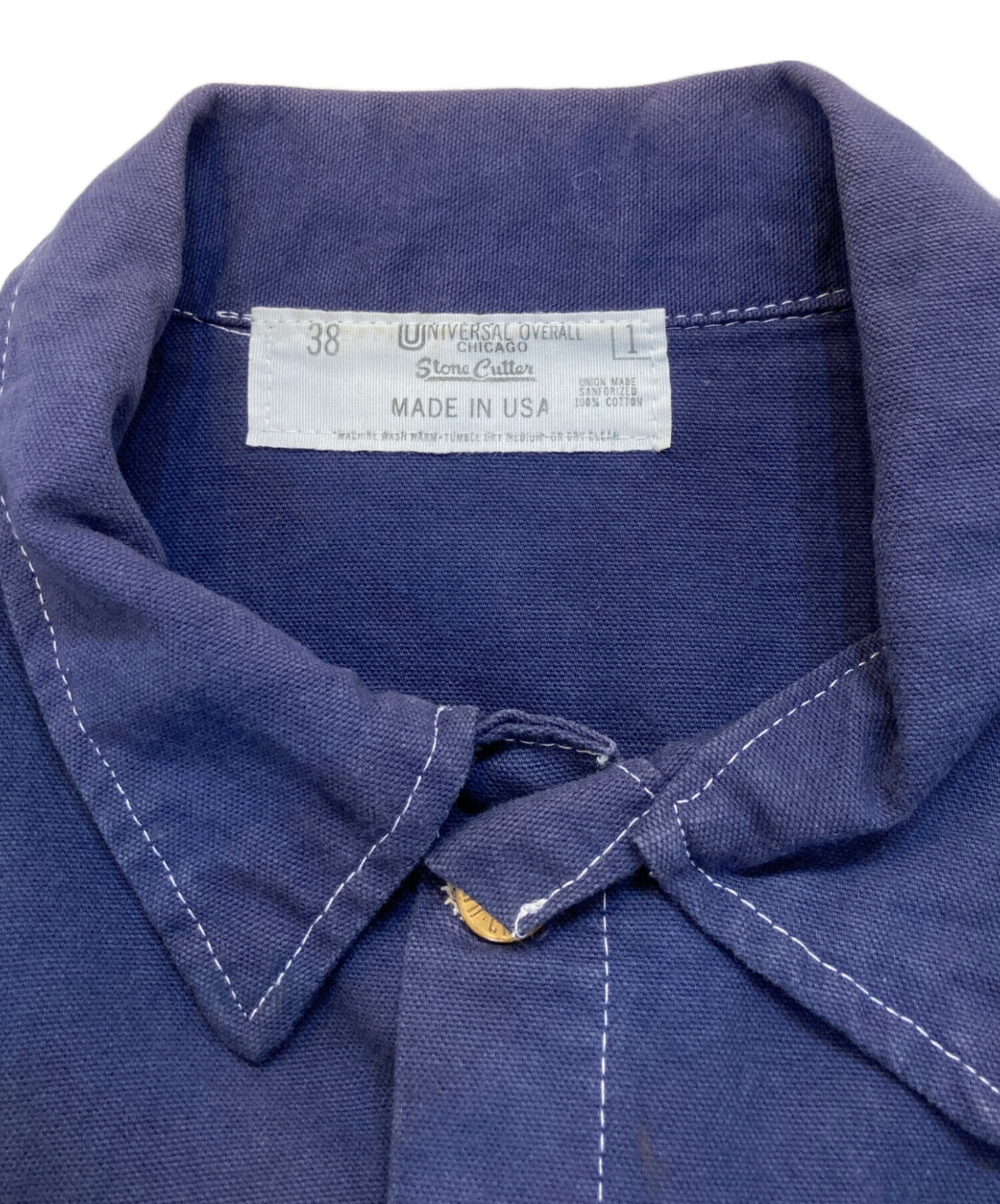 濃紺 UNIVERSAL OVERALL USA製 デニム カバーオール 38 中古・古着通販】UNIVERSAL OVERALL (ユニバーサルオーバーオール