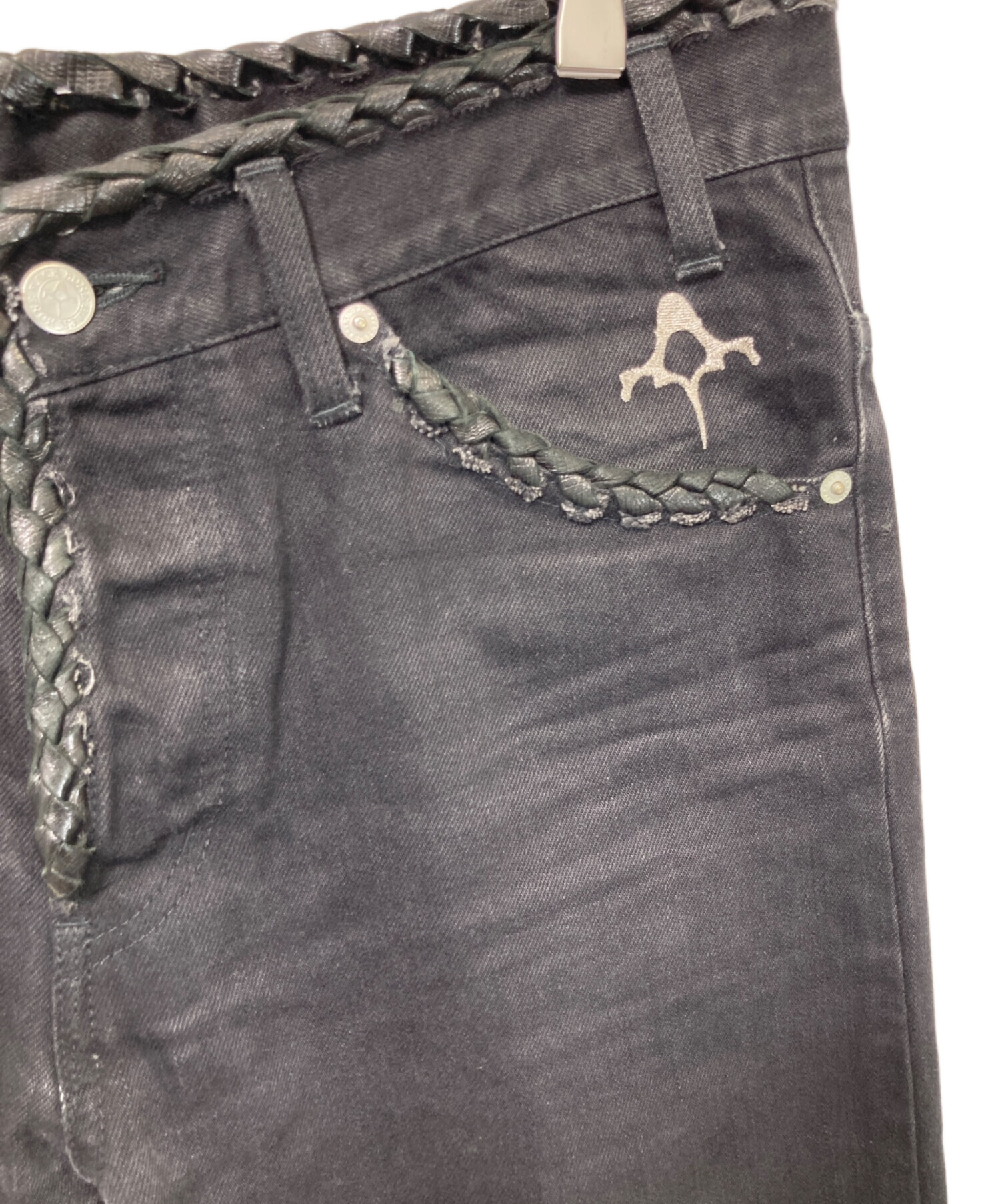 中古・古着通販】BACK BONE (バックボーン) レザーパイピングデニム