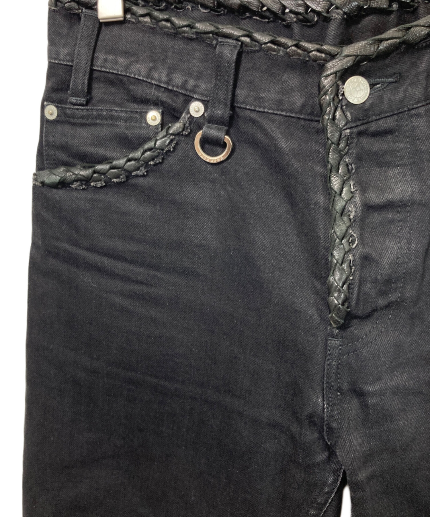 中古・古着通販】BACK BONE (バックボーン) レザーパイピングデニム