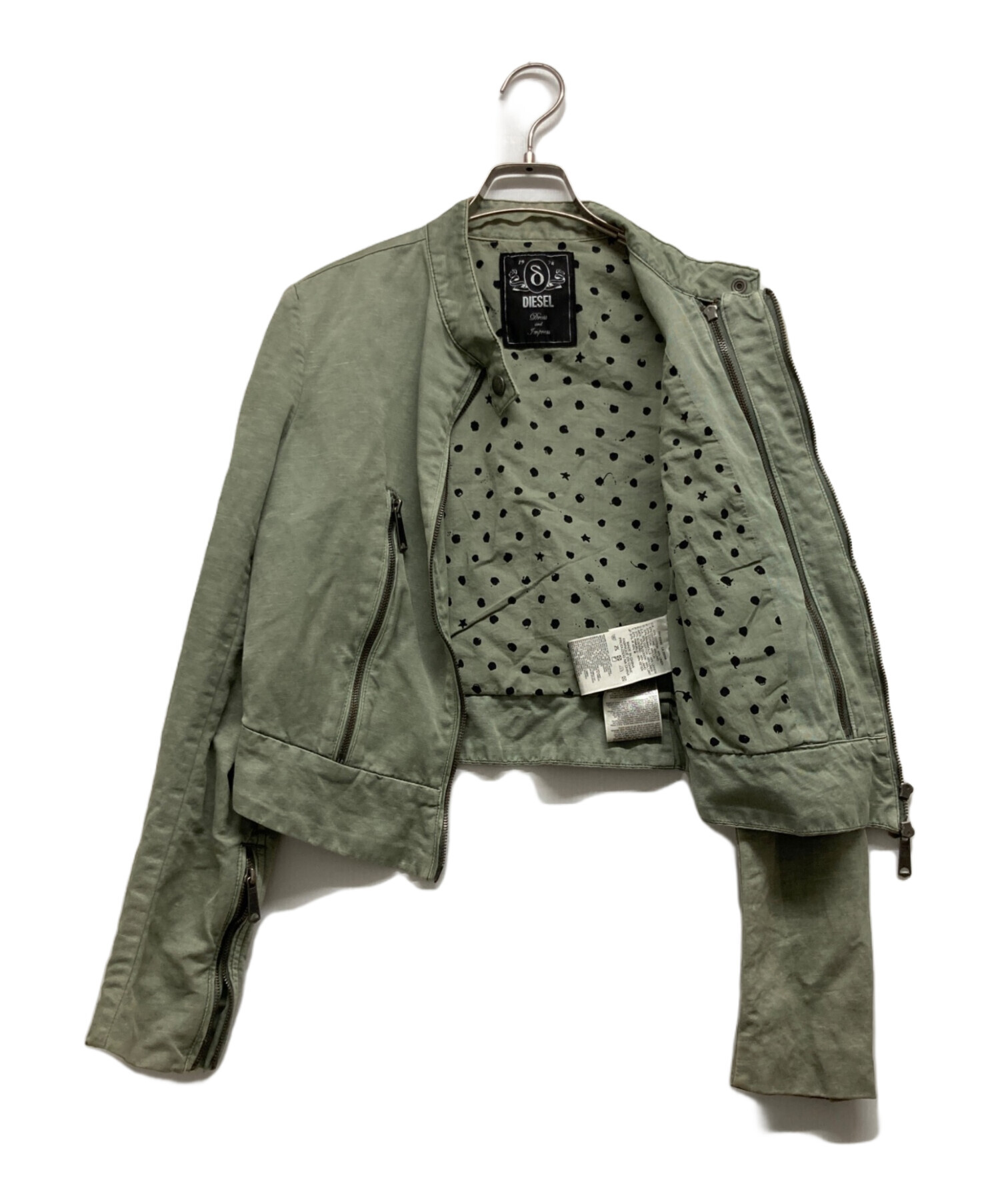 DIESEL ミリタリージャケット オリーブグリーン 中古・古着通販】DIESEL (ディーゼル) ミリタリージャケット グリーン