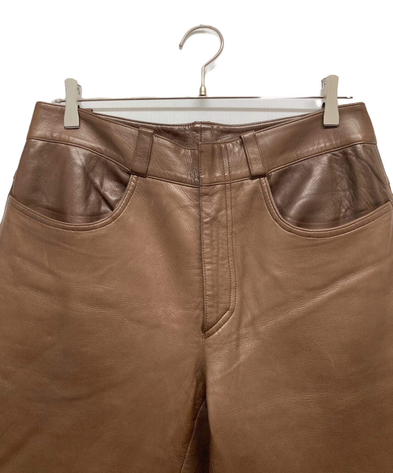 希少80sジャンニヴェルサーチ レザーパンツ ワイドスラックス 古着