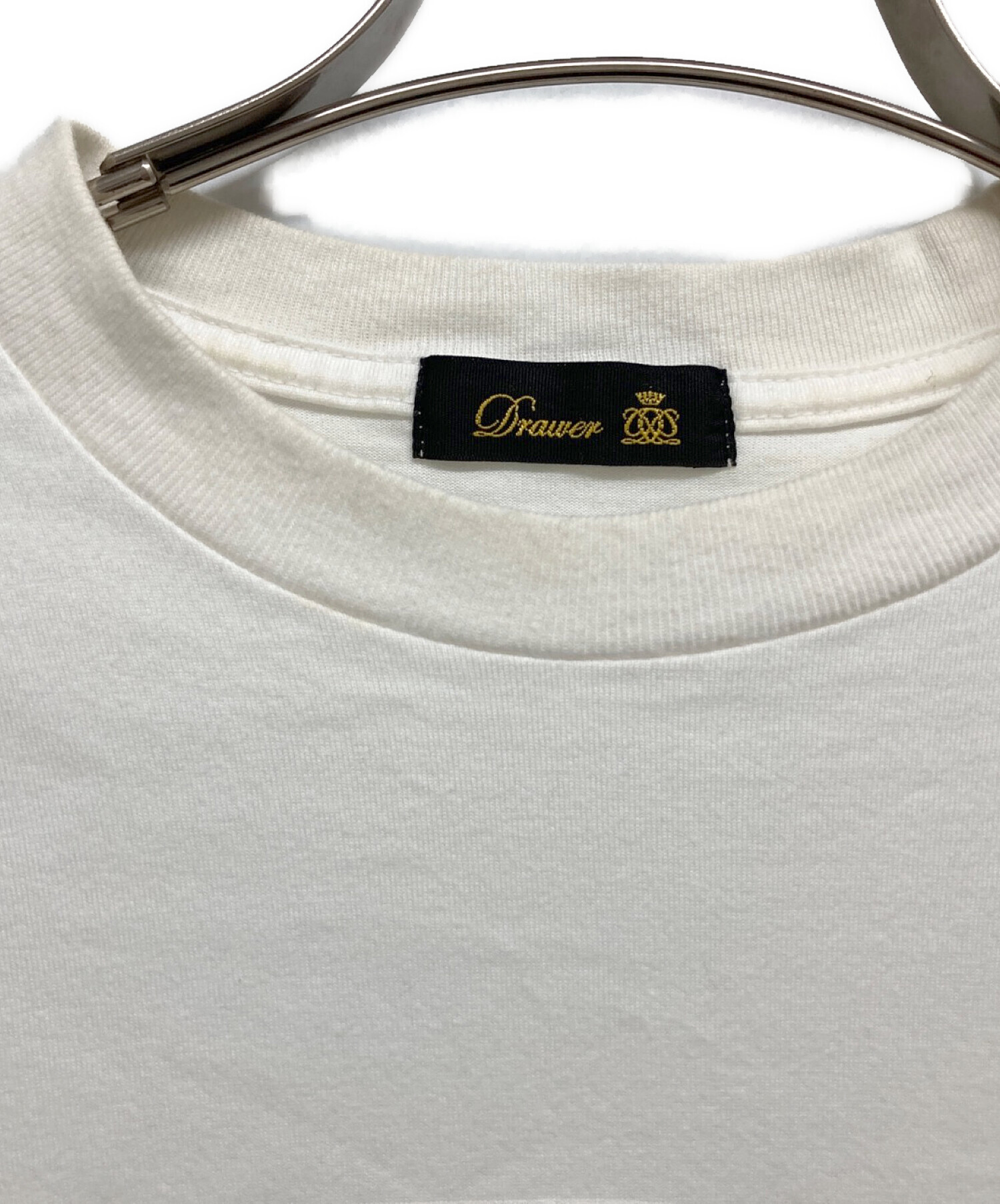 ドゥロワーF ロゴTシャツ 中古・古着通販】Drawer (ドゥロワー) ロゴTシャツ ホワイト サイズ:S