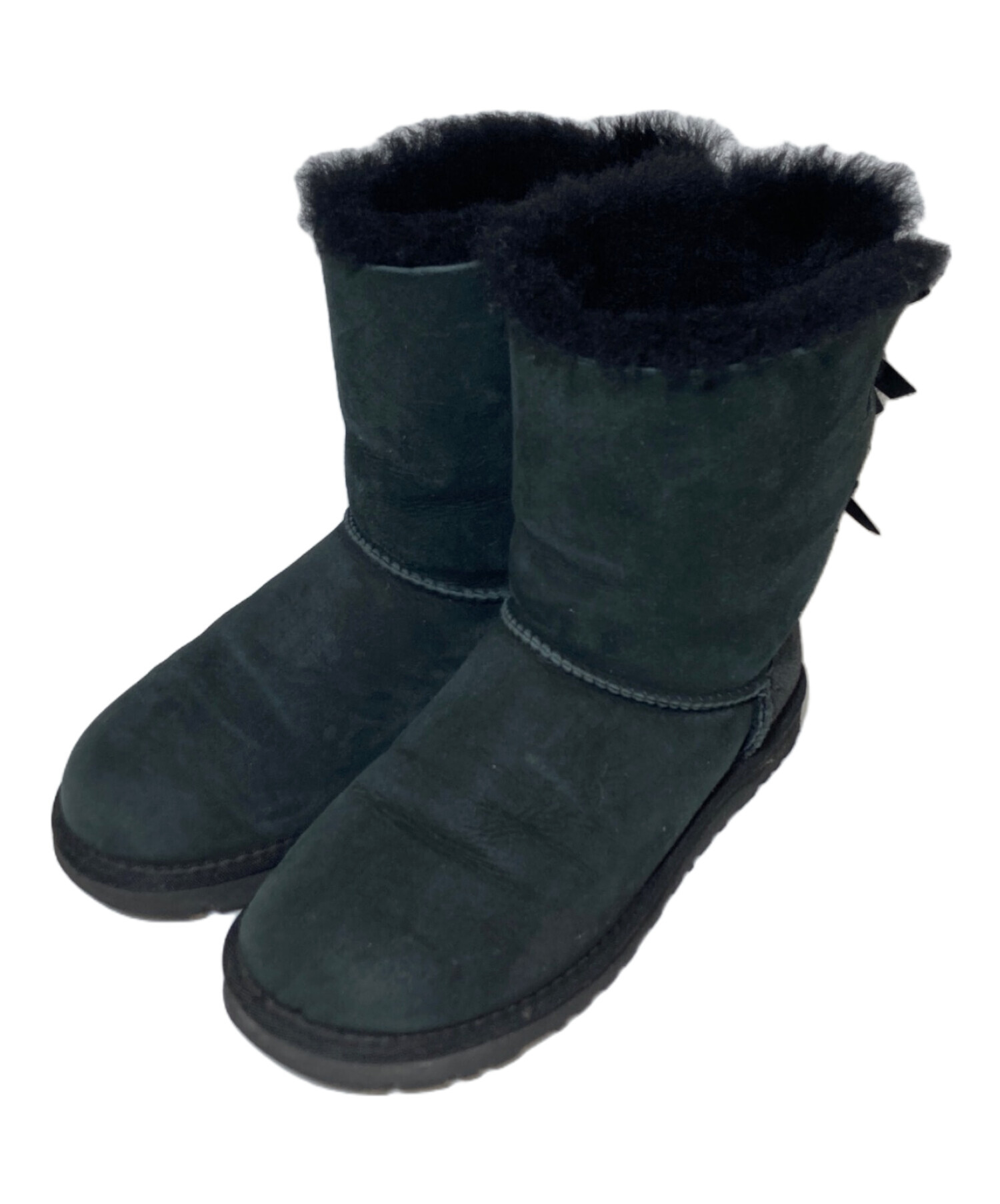 UGG ブラック ムートンブーツ リボン付き アグ UGG ムートンブーツ