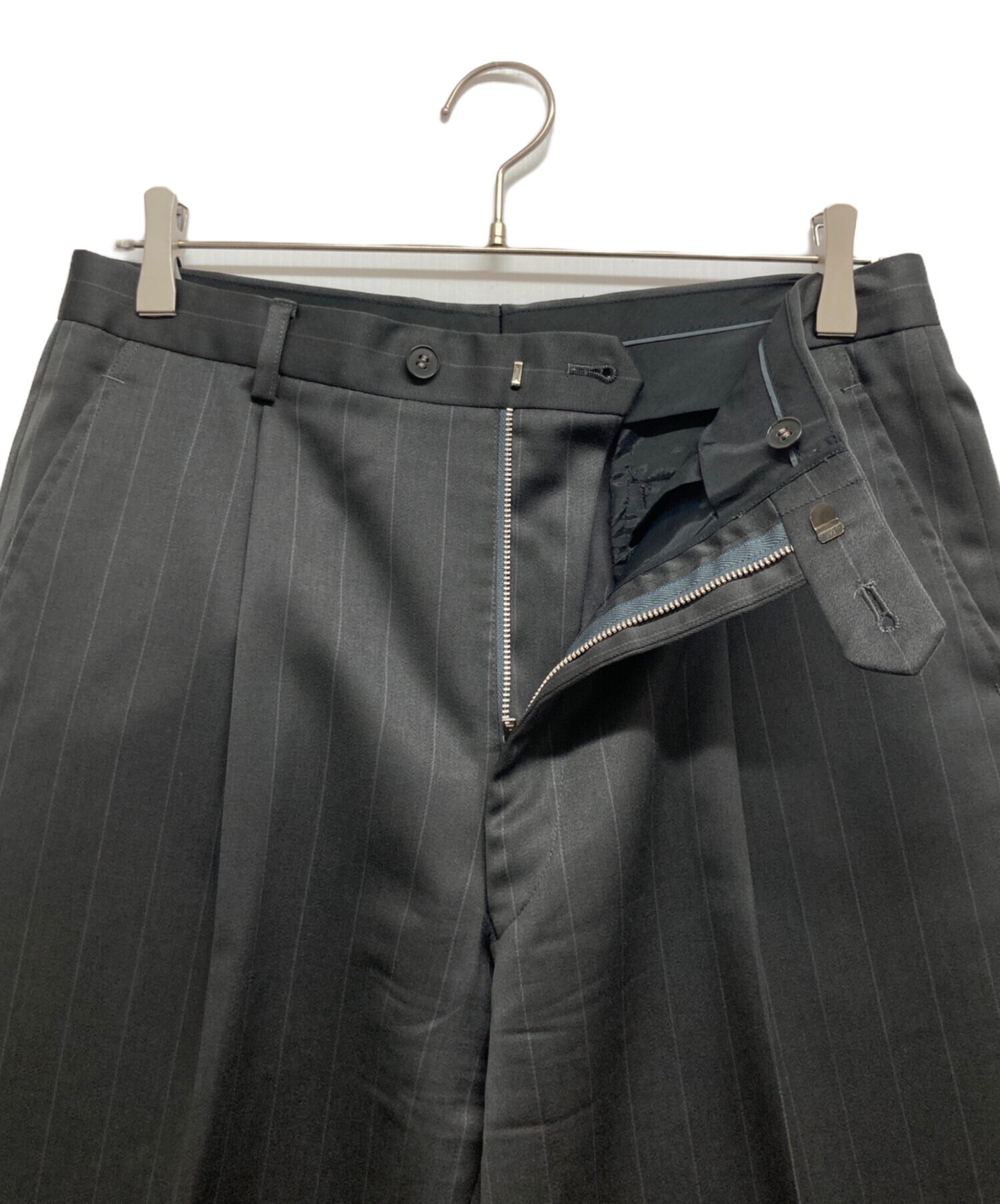 ✨美品✨イヴサンローラン スカートスーツ　ダブル　ウール　セットアップ　グレー SAINT LAURENT - イブサンローラン セットアップ スカートスーツ