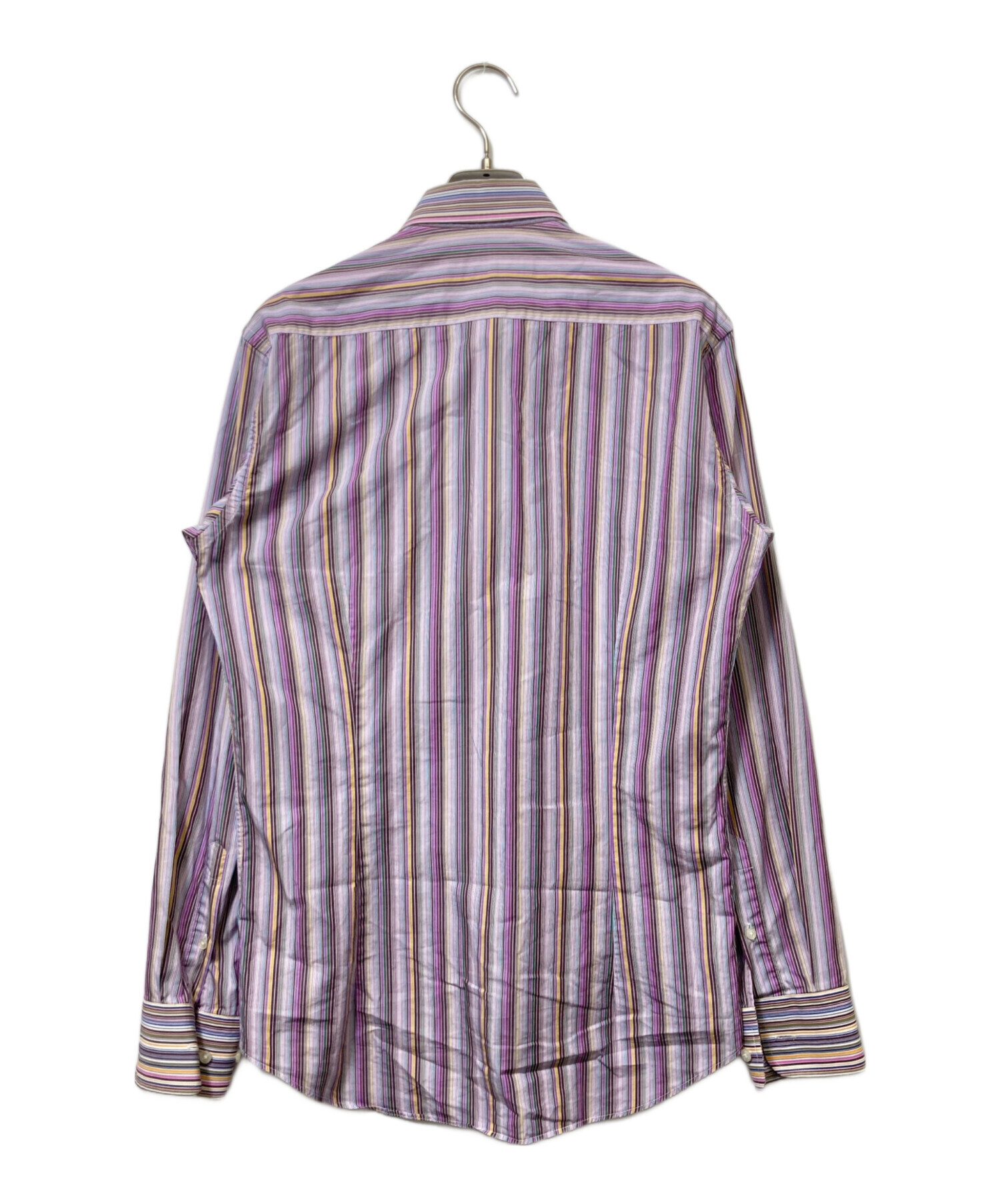 中古・古着通販】ETRO (エトロ) マルチストライプシャツ パープル