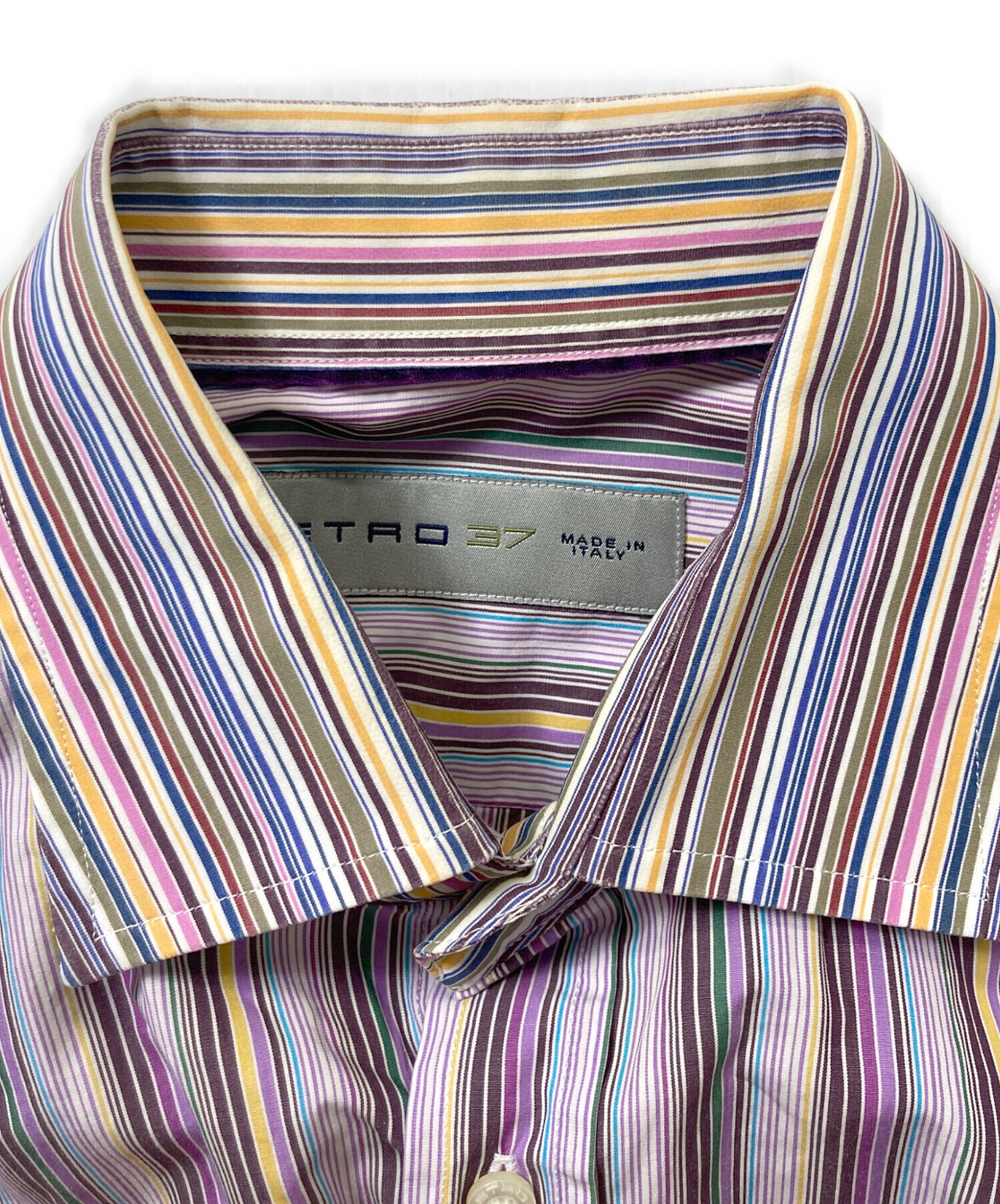 中古・古着通販】ETRO (エトロ) マルチストライプシャツ パープル