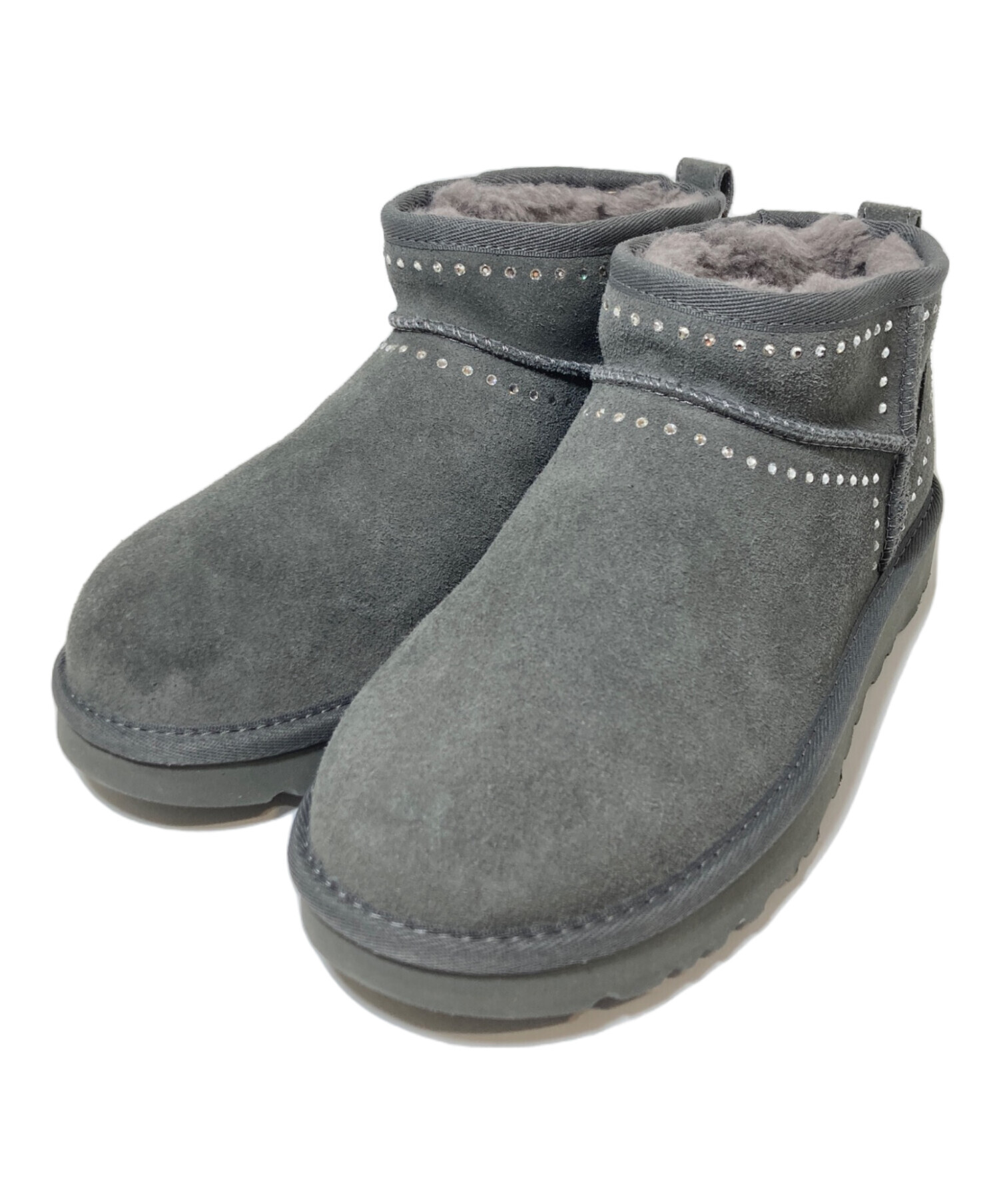 中古・古着通販】UGG (アグ) スタッズブーツ グレー サイズ:24