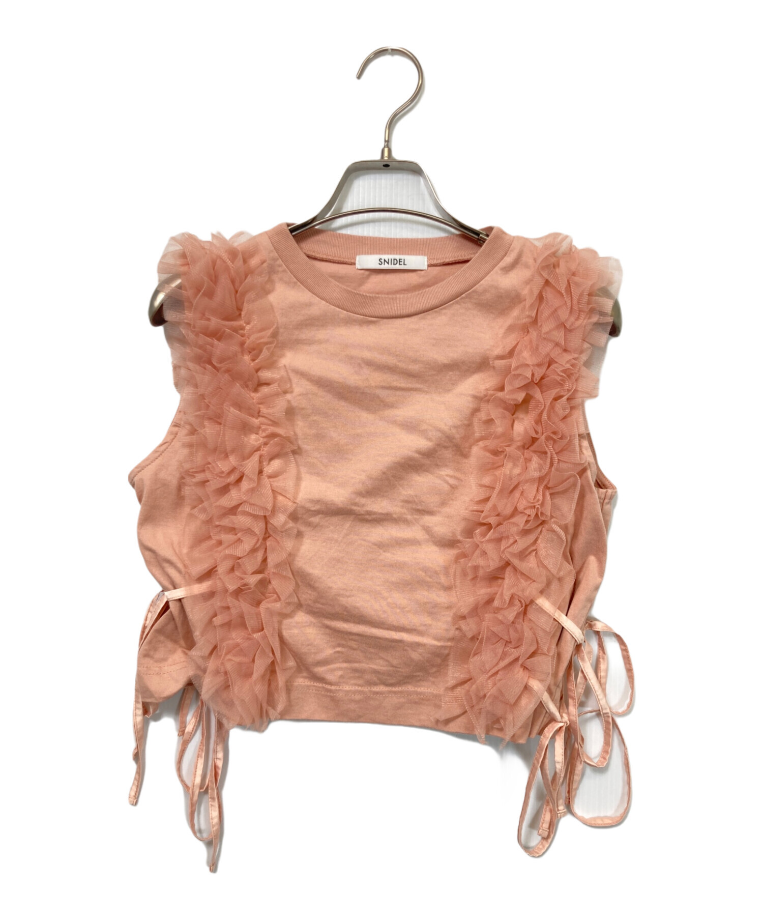 スナイデル　snidel ノースリチュールカットTOPS ピンク　フリー★新品 中古・古着通販】Snidel (スナイデル) ノースリチュールカットTOPS