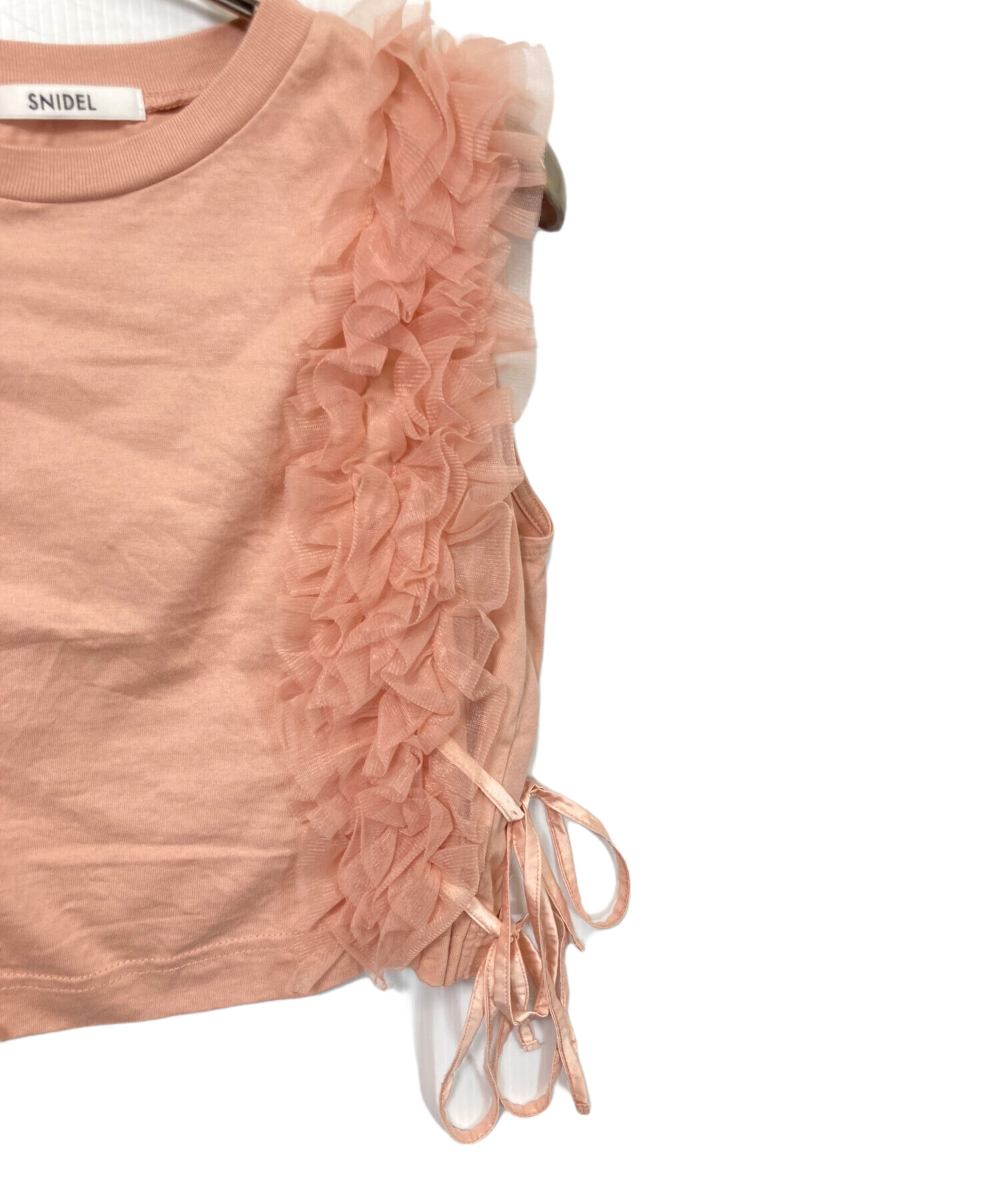 スナイデル　snidel ノースリチュールカットTOPS ピンク　フリー★新品 SNIDEL（スナイデル）の「ノースリチュールカットTOPS（Tシャツ