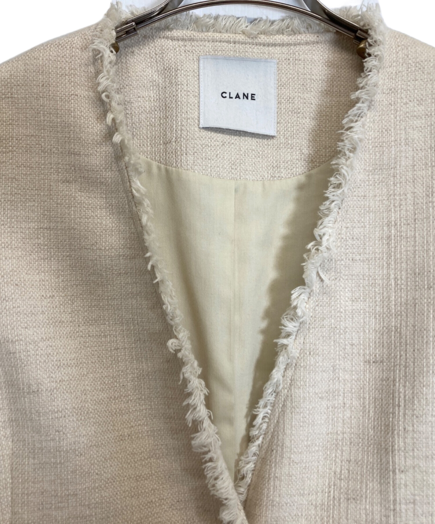 中古・古着通販】CLANE (クラネ) ツイードコート ホワイト サイズ:38