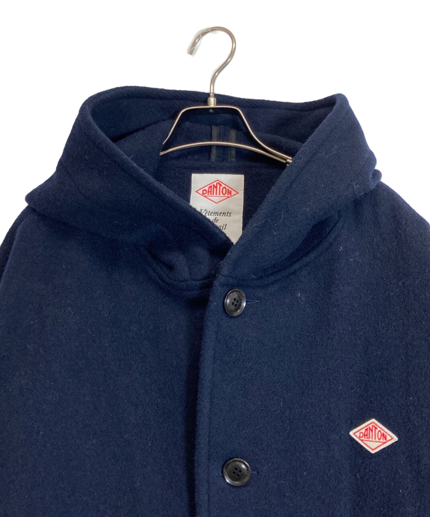 【美品】 ダントン DANTON フーデット ハーフコート 38 ネイビー ♪ 中古・古着通販】DANTON (ダントン) フードハーフコート ネイビー