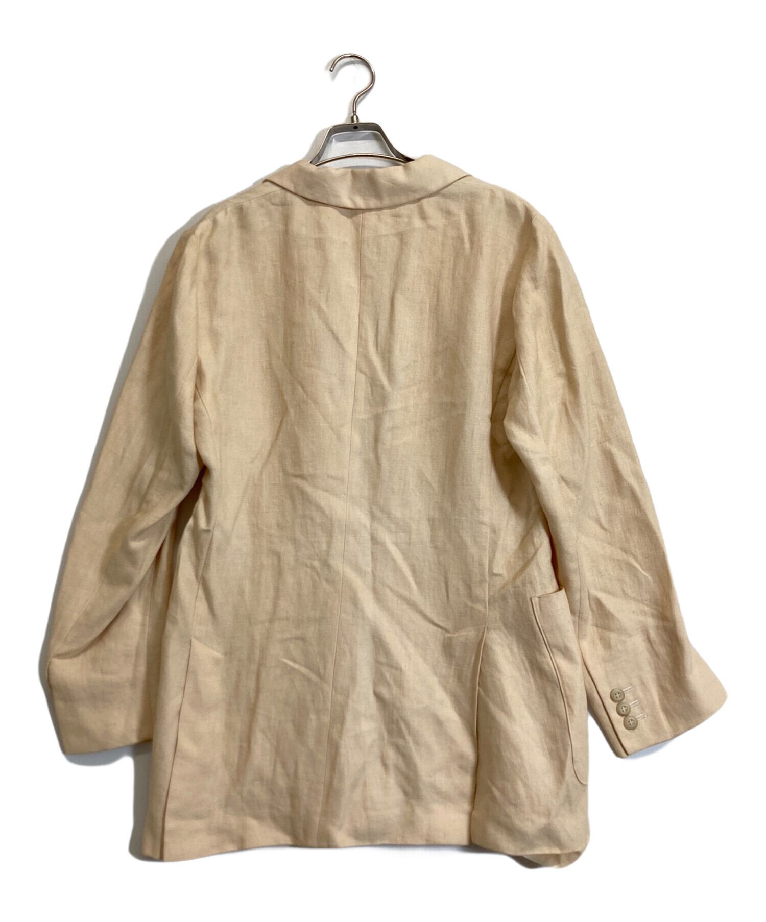 MaxMara シルク混 テーラードジャケット ベージュ サイズ44 通勤 中古・古着通販】MaxMara (マックスマーラ) リネンジャケット ベージュ