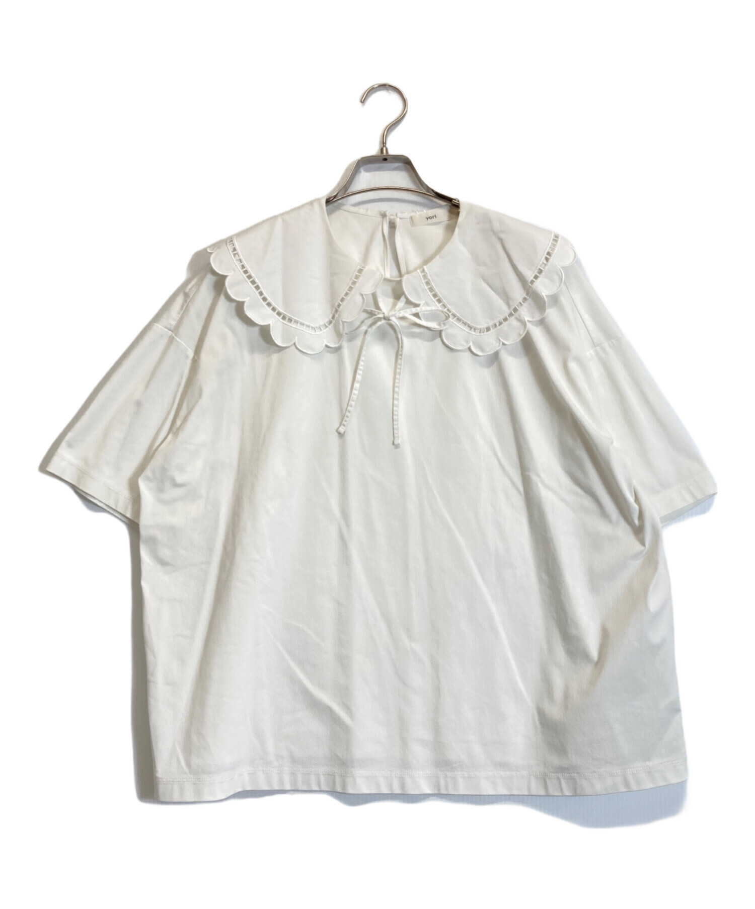 Tシャツ/カットソー(半袖/袖なし) yoriスカラップカラーカットソー