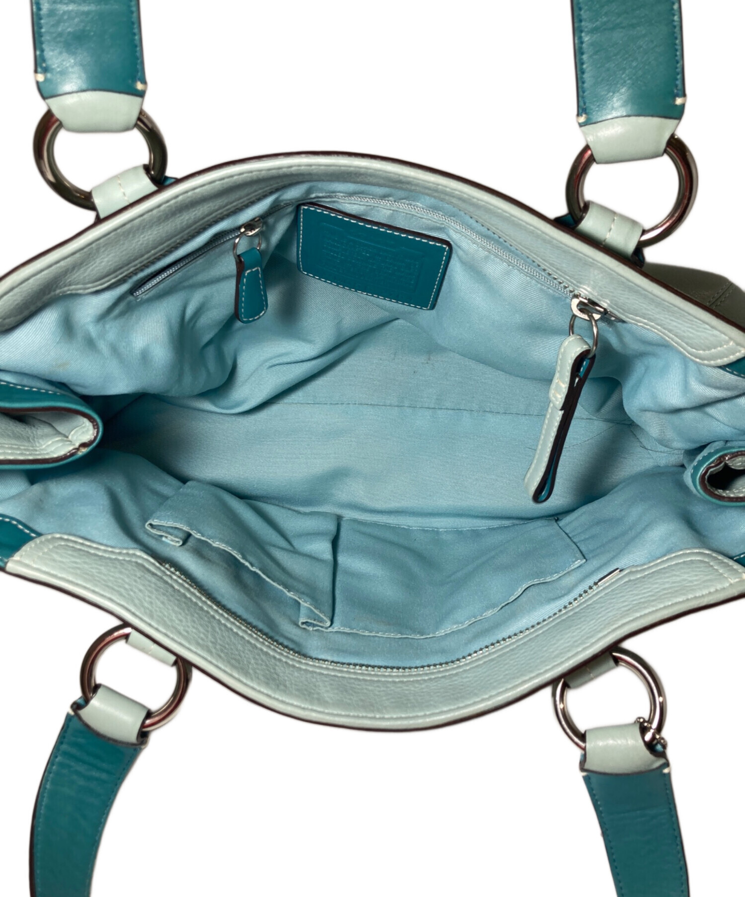 中古・古着通販】COACH (コーチ) ハンプトンズ ハンドバッグ ブルー